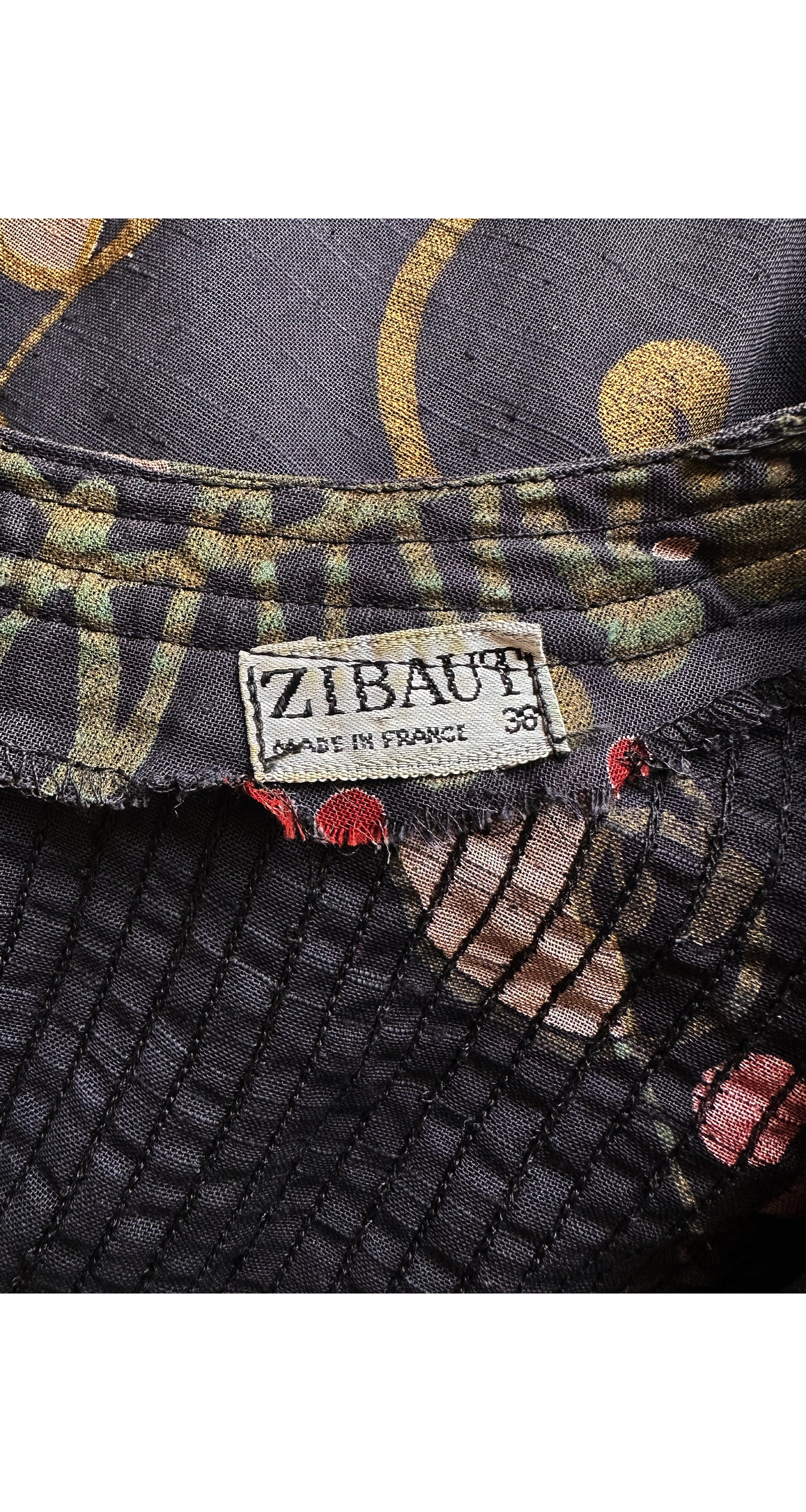 1970s Floral Black Voile Pintuck Midi Dress