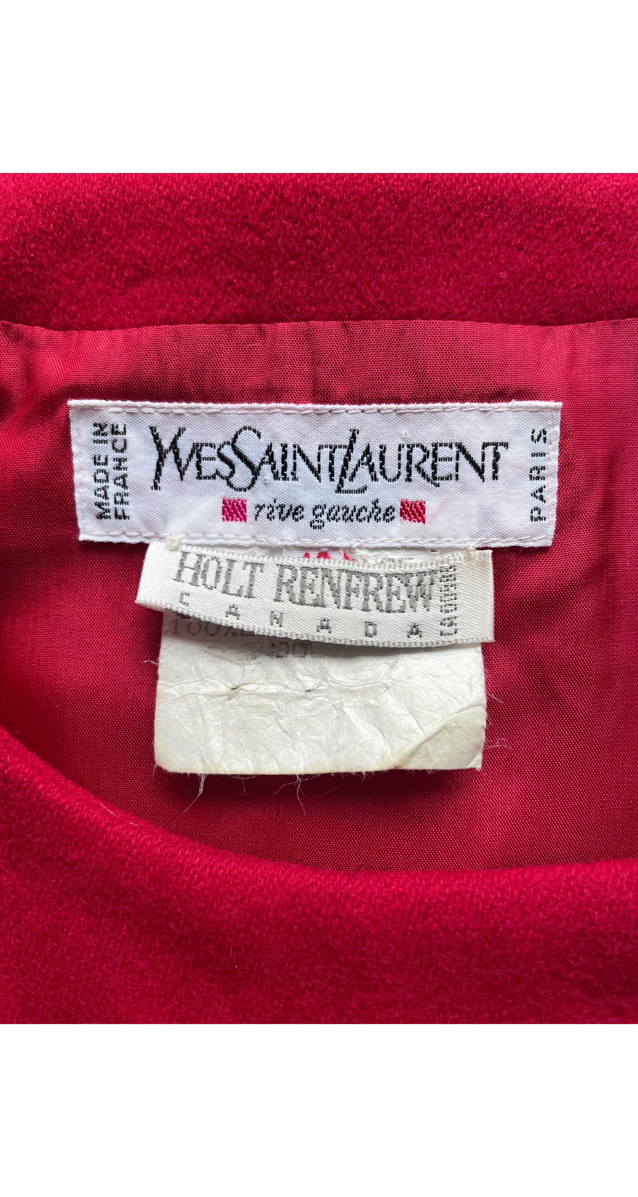 1992 S/S Nautical Red Wool Double-Breasted Pea Coat