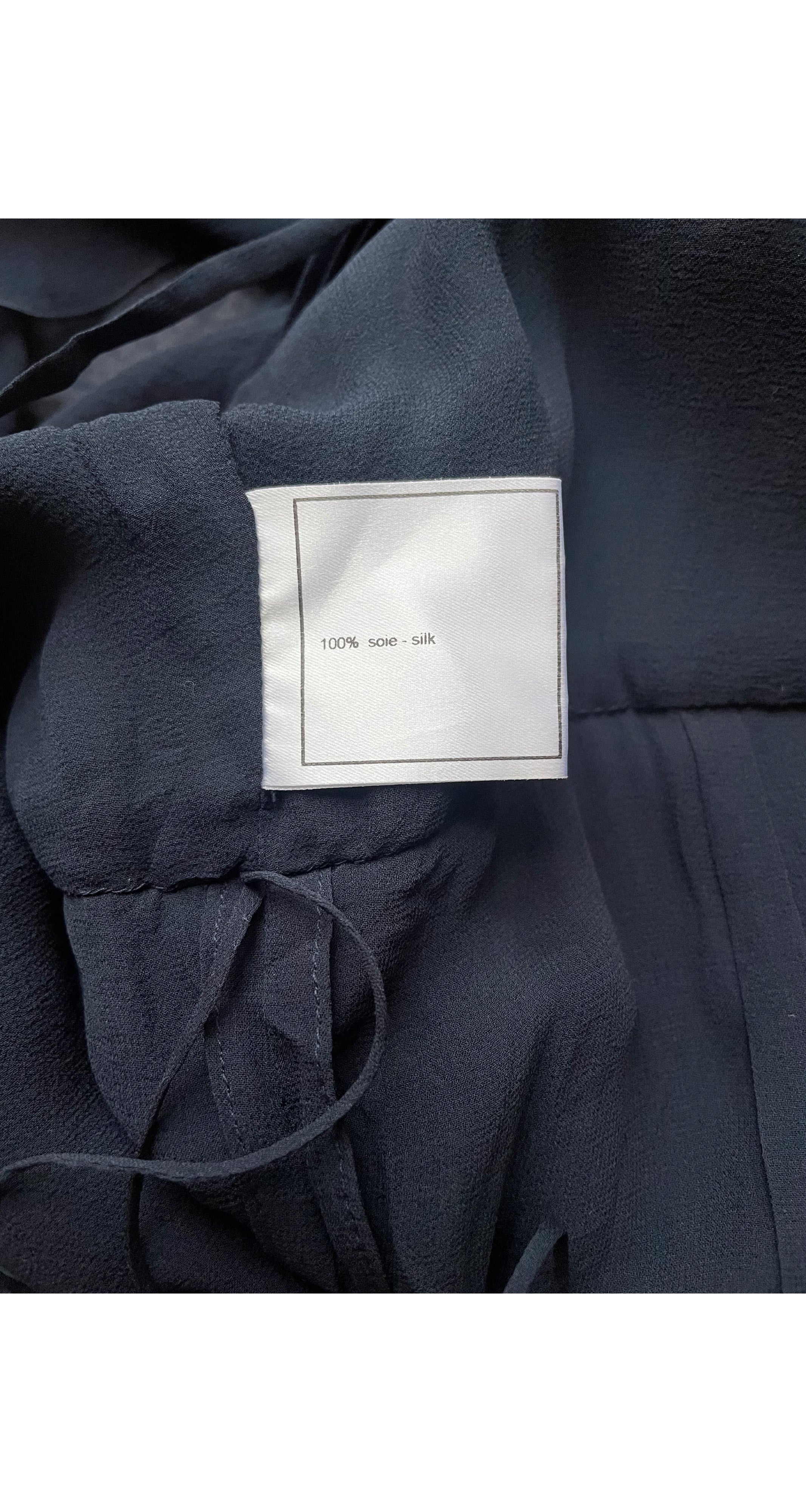 2000-01 F/W Sequin Navy Silk Chiffon Pleated Jumpsuit