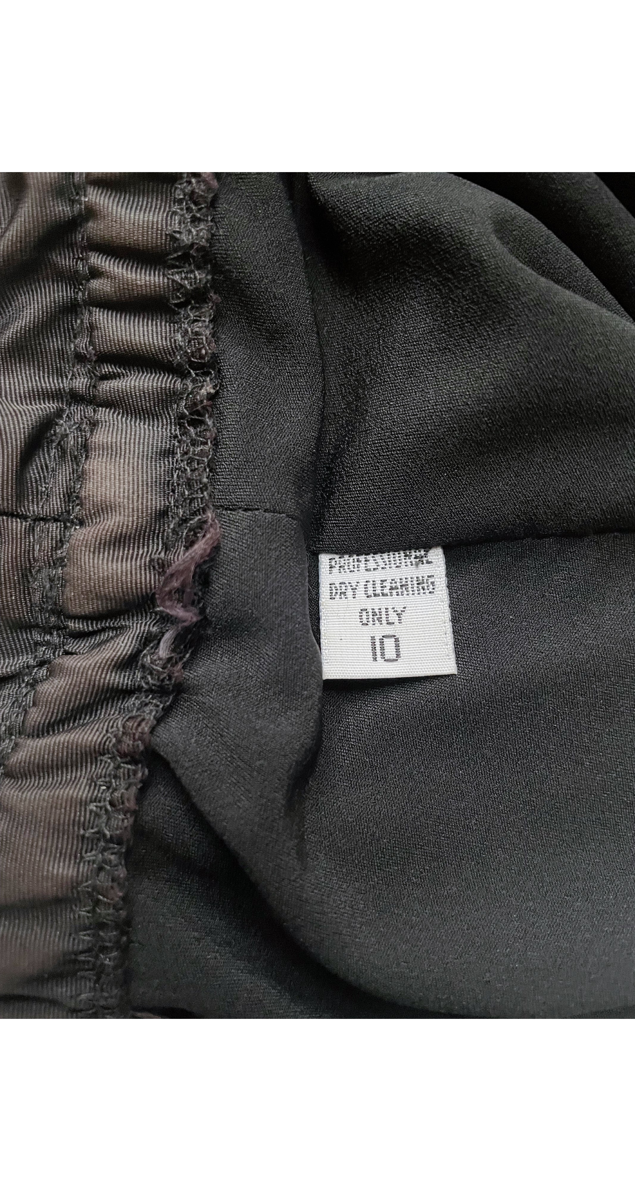 1980s Sequin Cut-Out Black Jersey Evening Gown