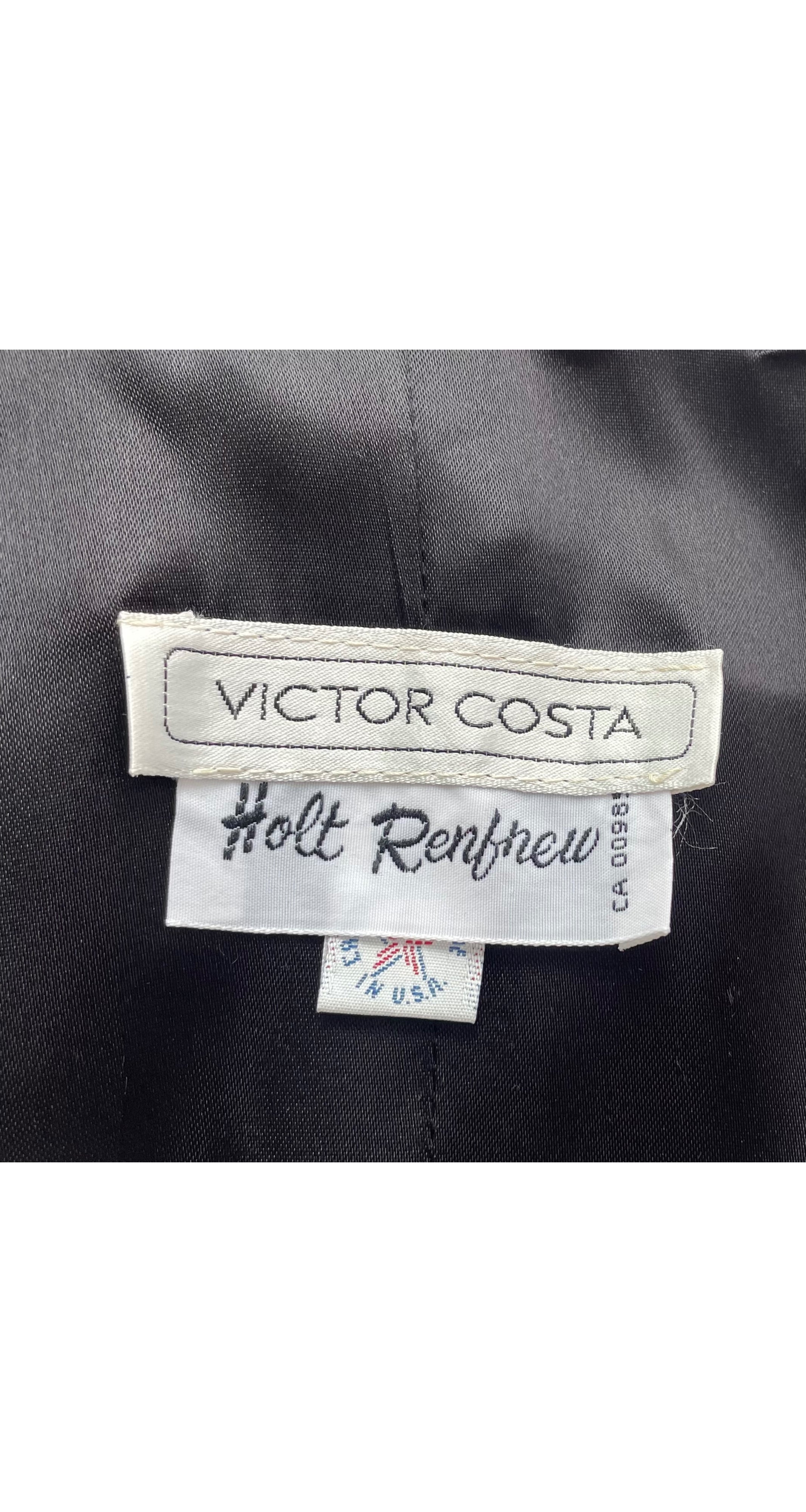 1980s Black Velvet & Fuchsia Satin Hourglass Evening Gown