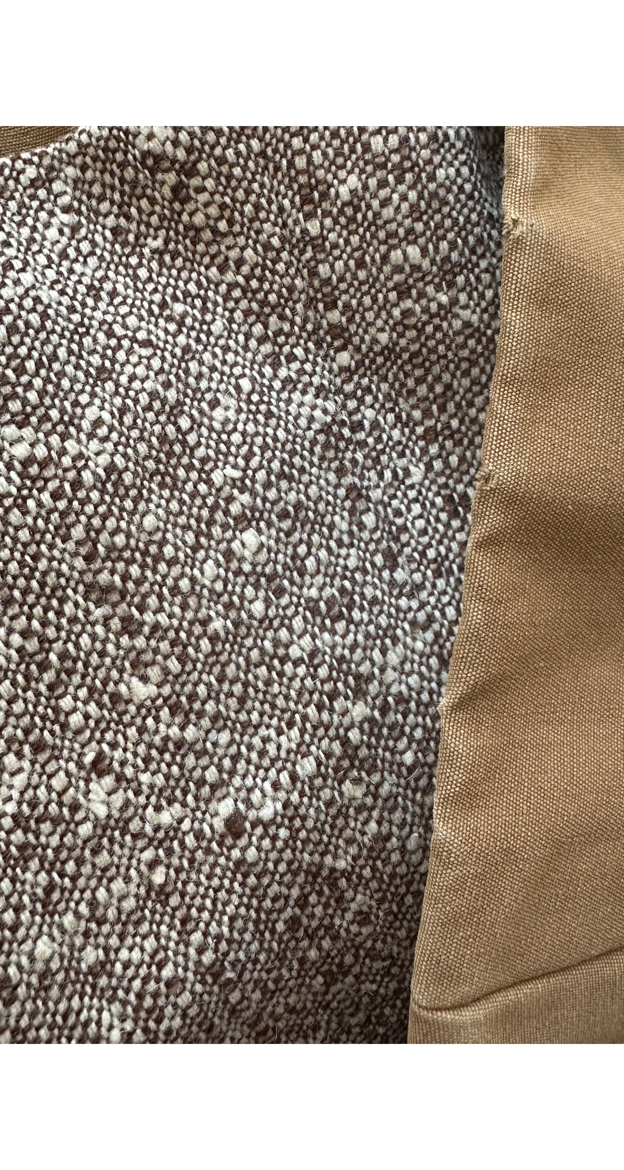 1960s/1970s Brown Cotton Canvas & Tweed Hooded Coat