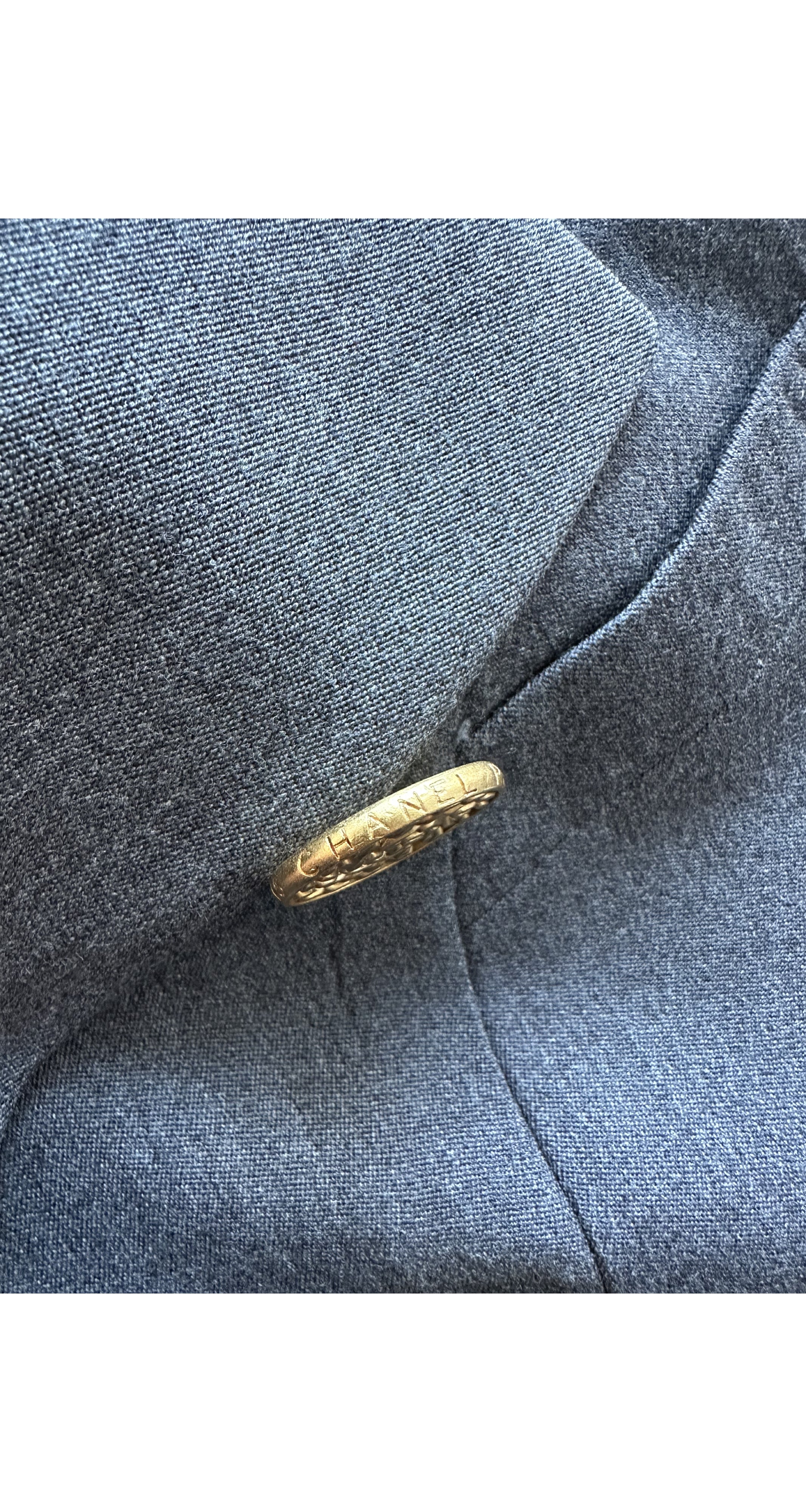 1992 F/W Gray Wool Double-Breasted Skirt Suit