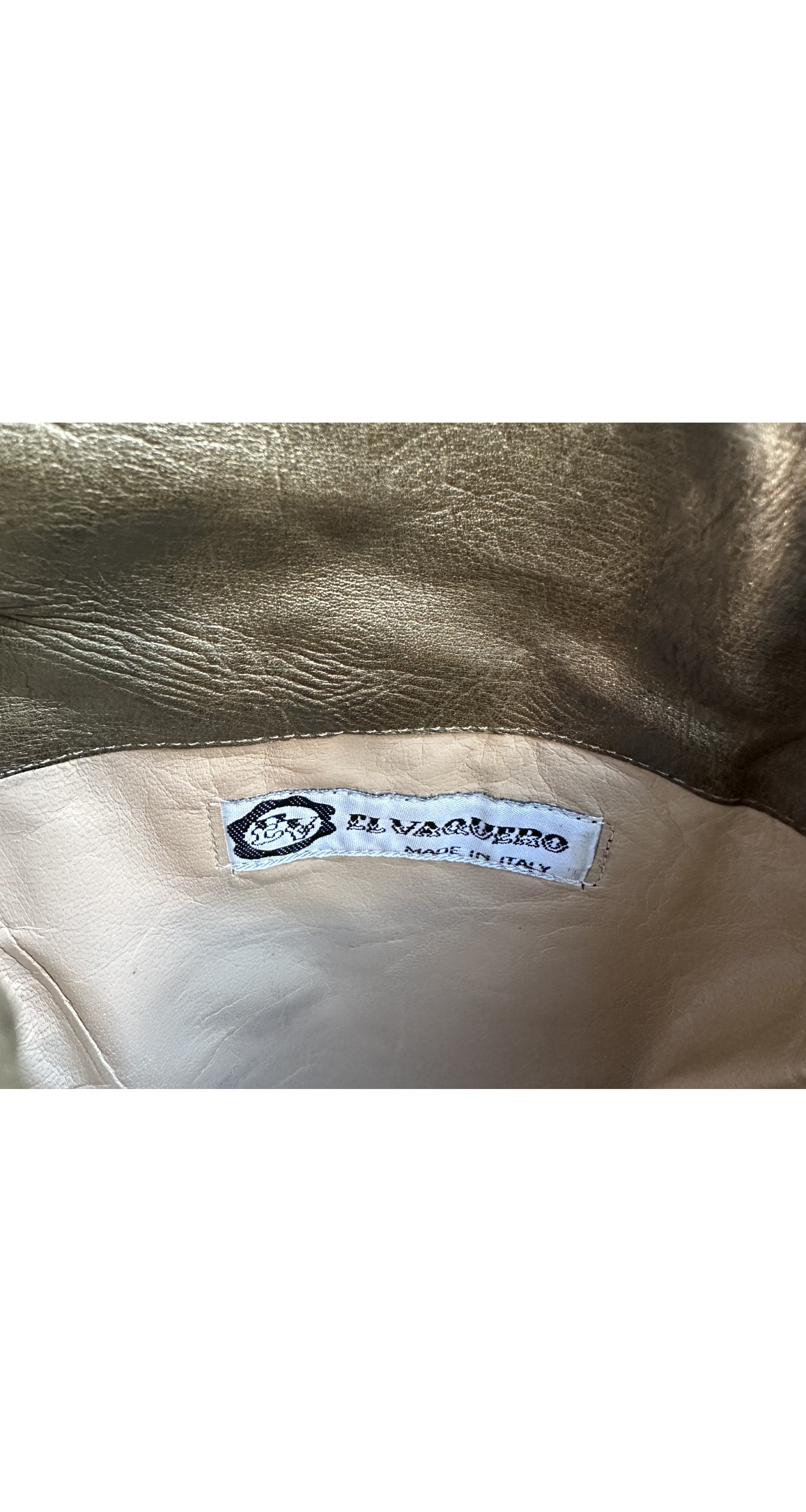 1980s Embroidered Metallic Leather Pointed Toe Boots