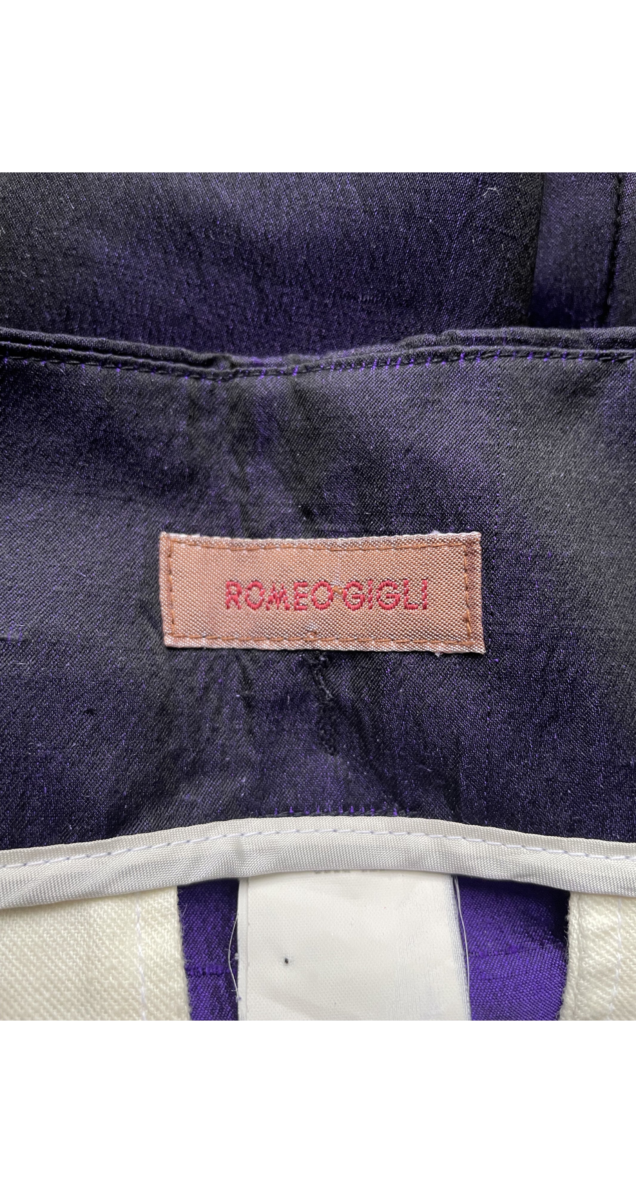 1989-90 F/W Iridescent Purple Silk High-Waisted Trousers