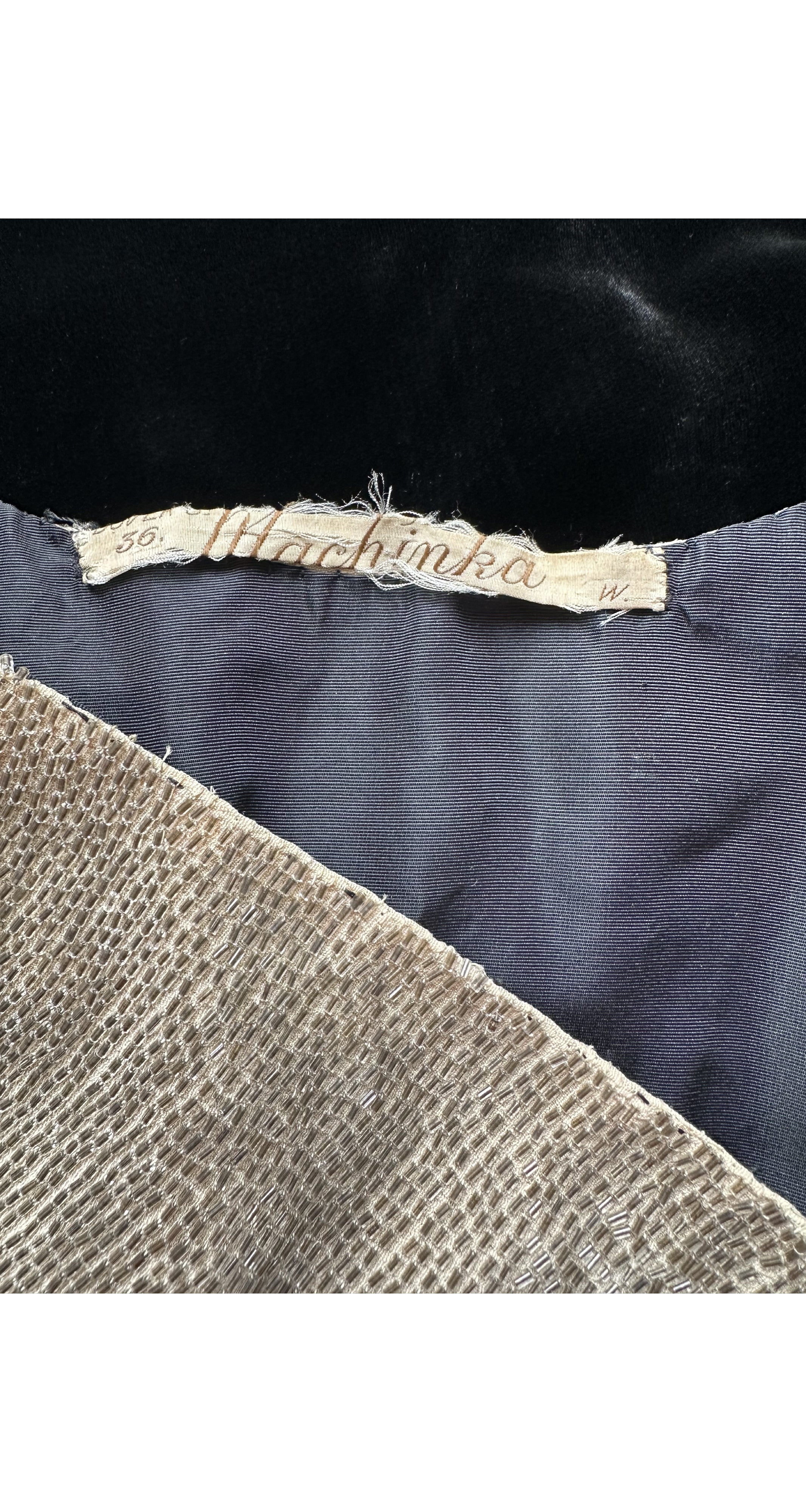 1930s Art Deco Floral Beaded Silk Velvet Capelet