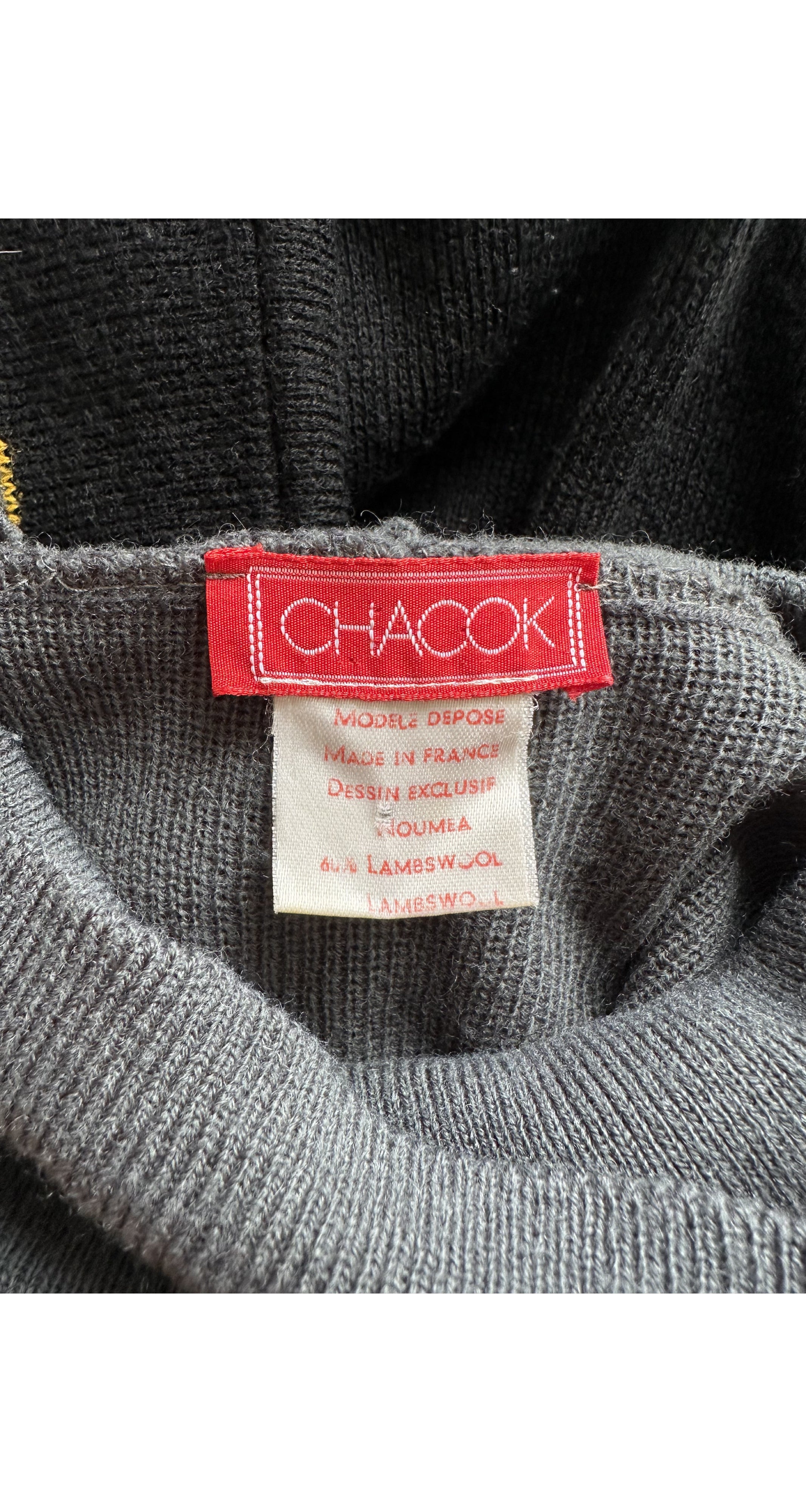 1980s Castle Print Wool Knit Long Sleeve Dress