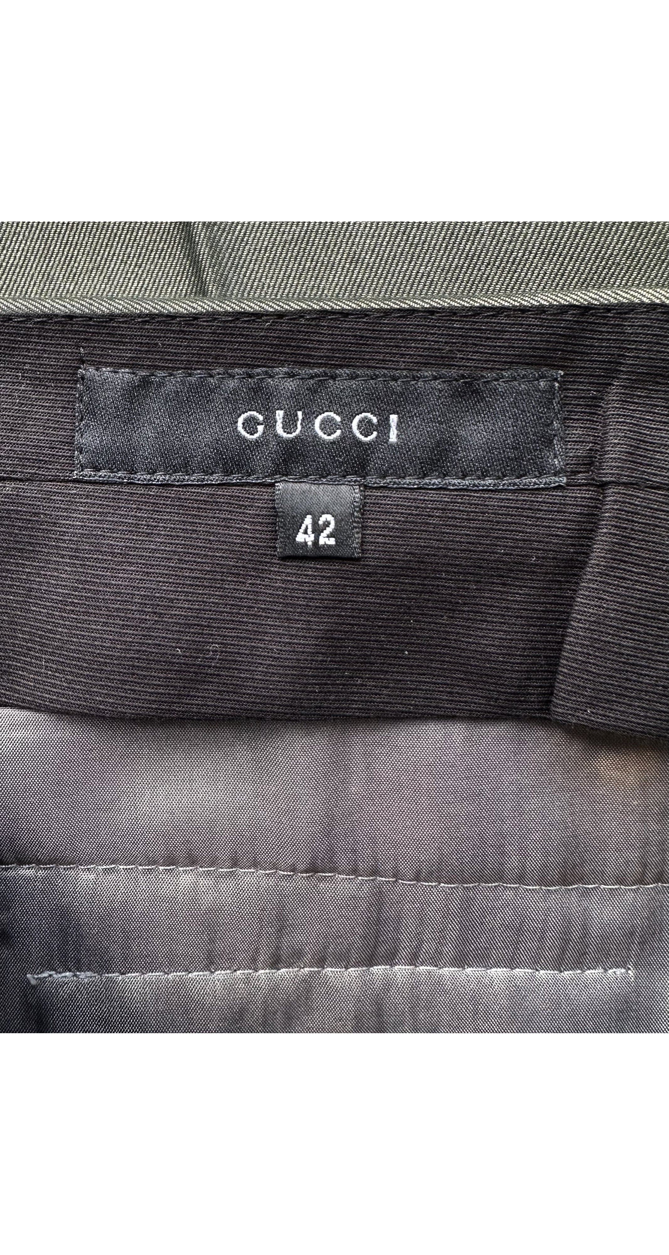 2000 F/W Iridescent Olive Green Cotton Trousers