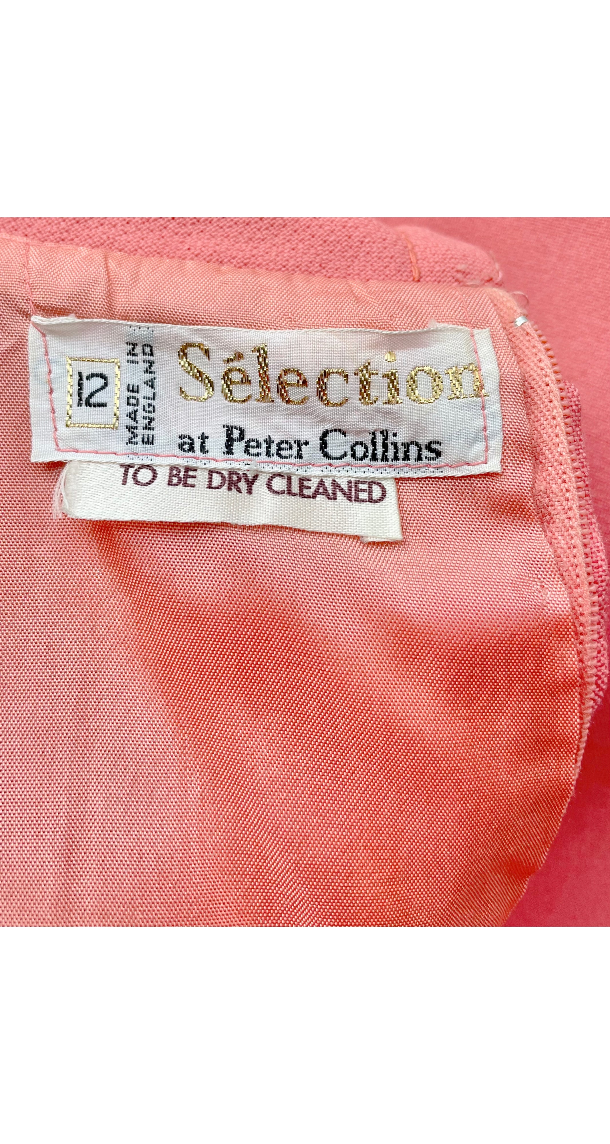 1960s Pink Wool Crepe Collared Tunic & Trouser Set