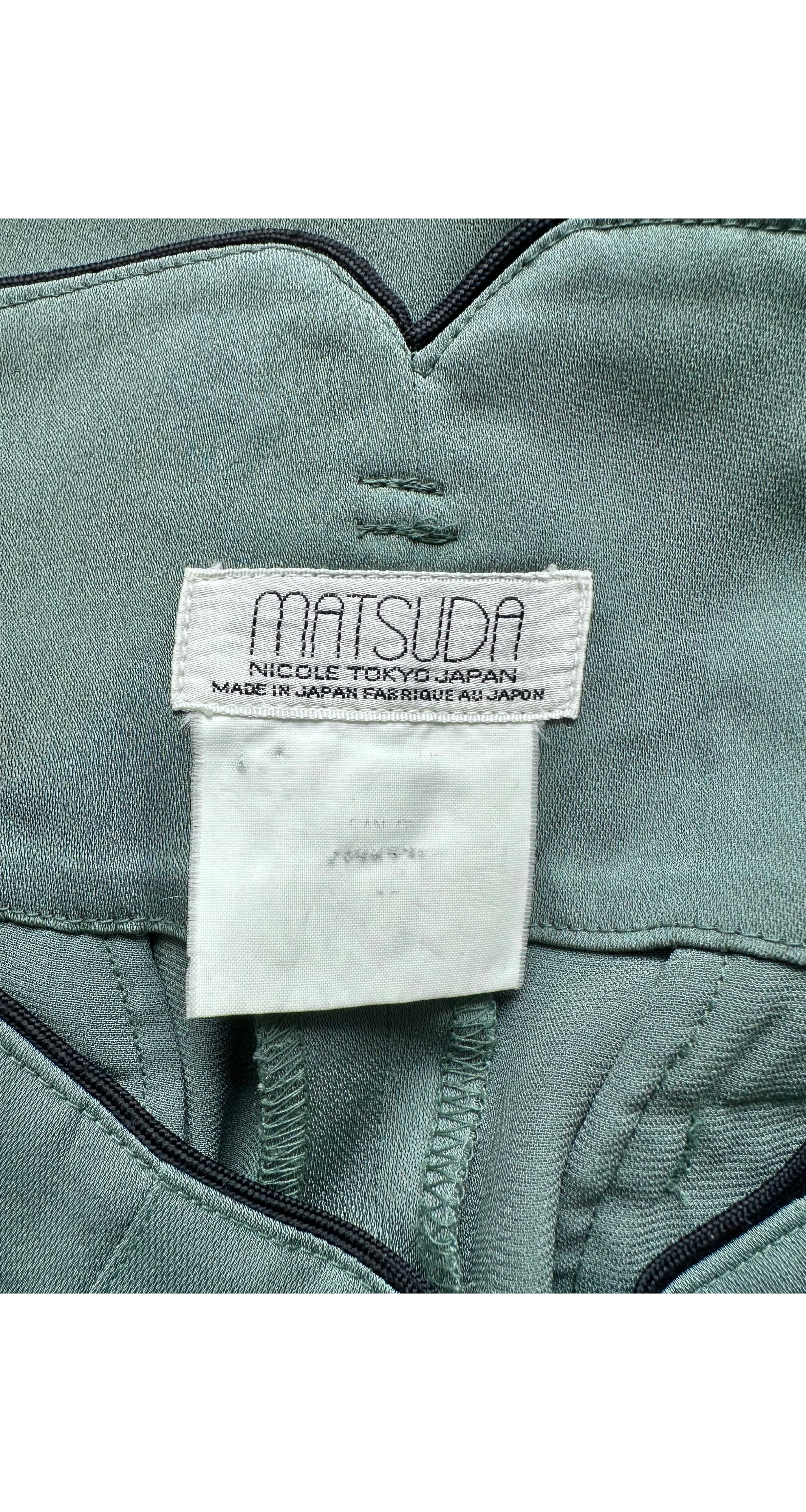 1980s Teal Rayon Tapered High-Waisted Trousers