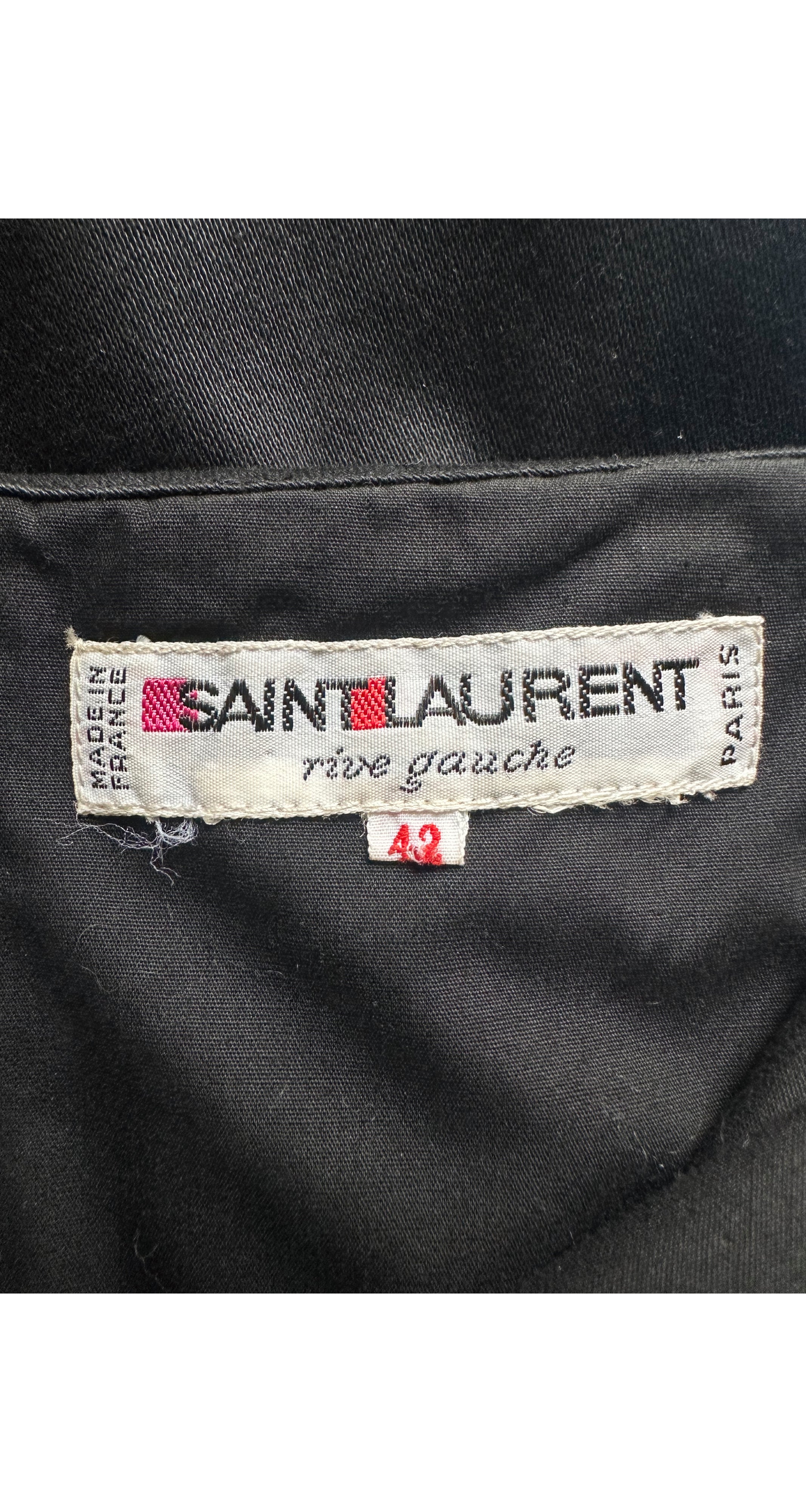 1987 S/S Black Cotton Strapless Bustier Dress