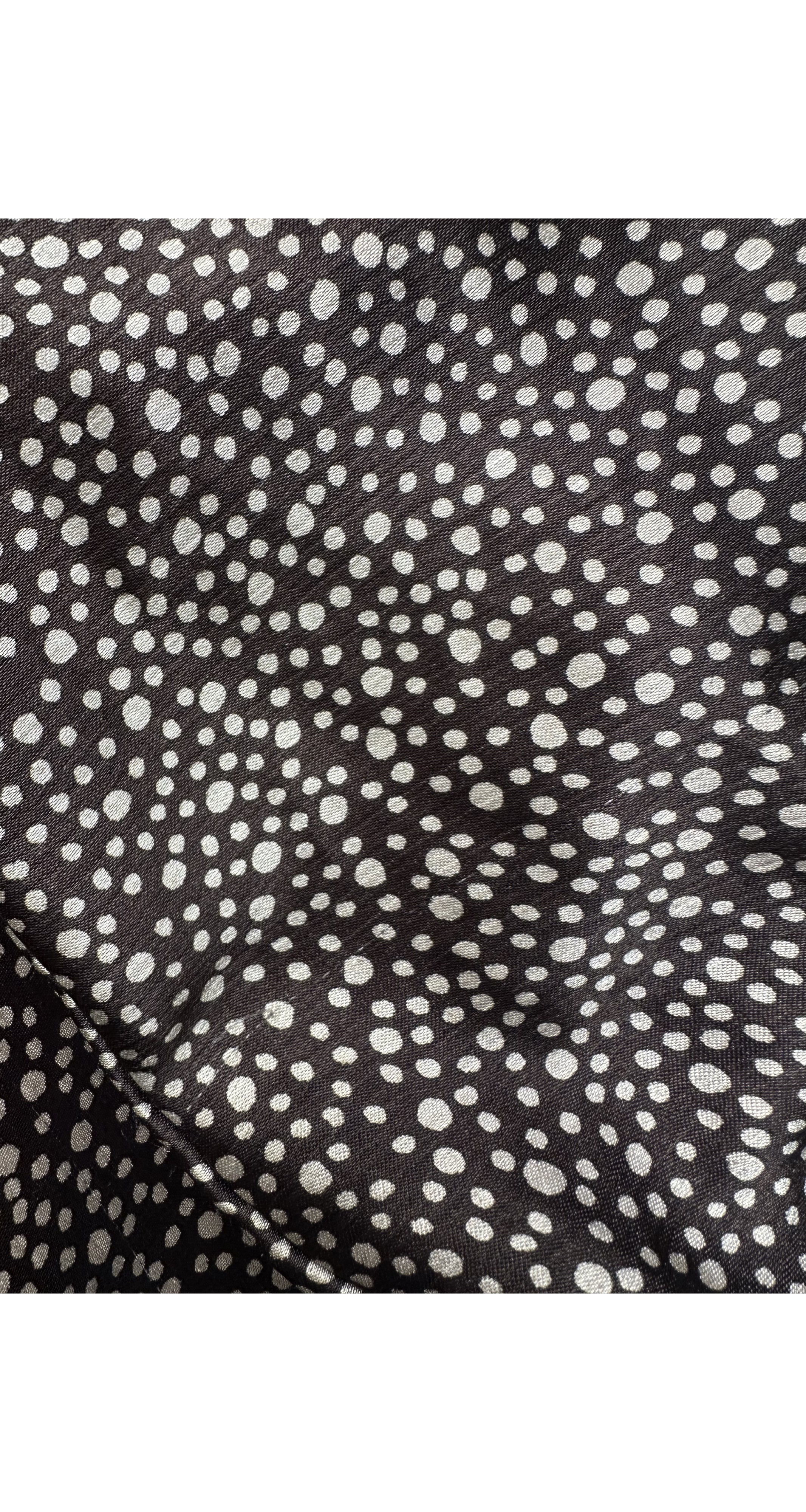 1972-73 F/W Dot Print Brown Balloon Sleeve Blouse