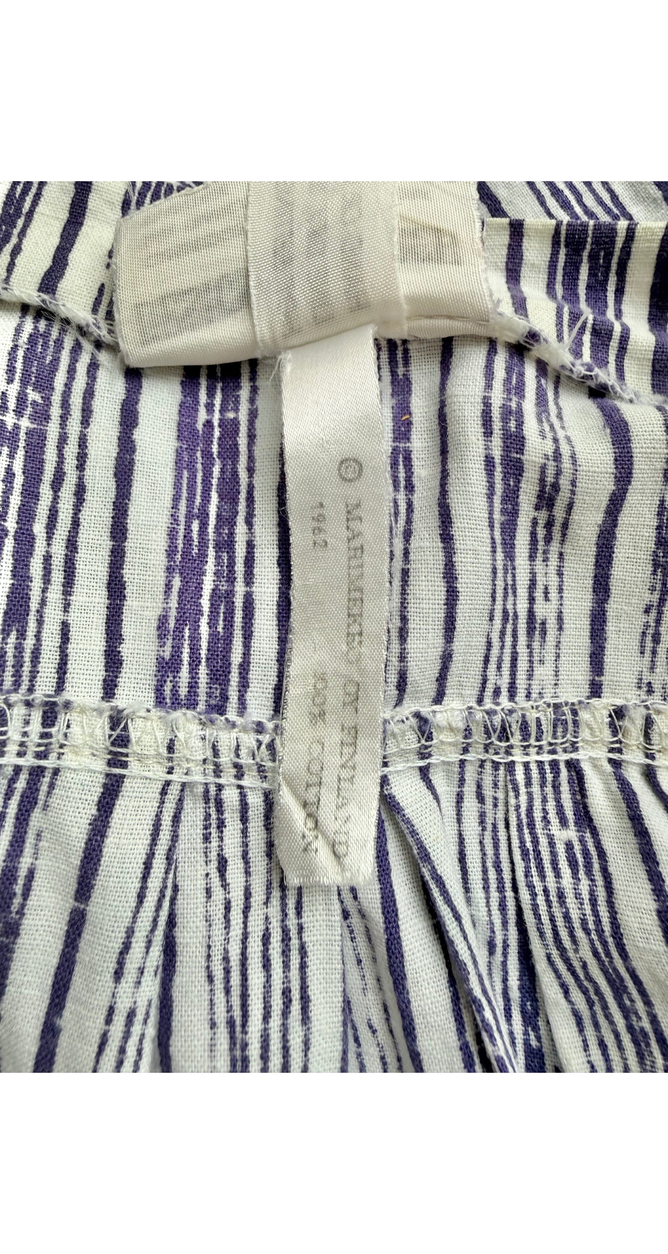 1962 "Ruuna" Blue & White Striped Cotton Shirt Dress