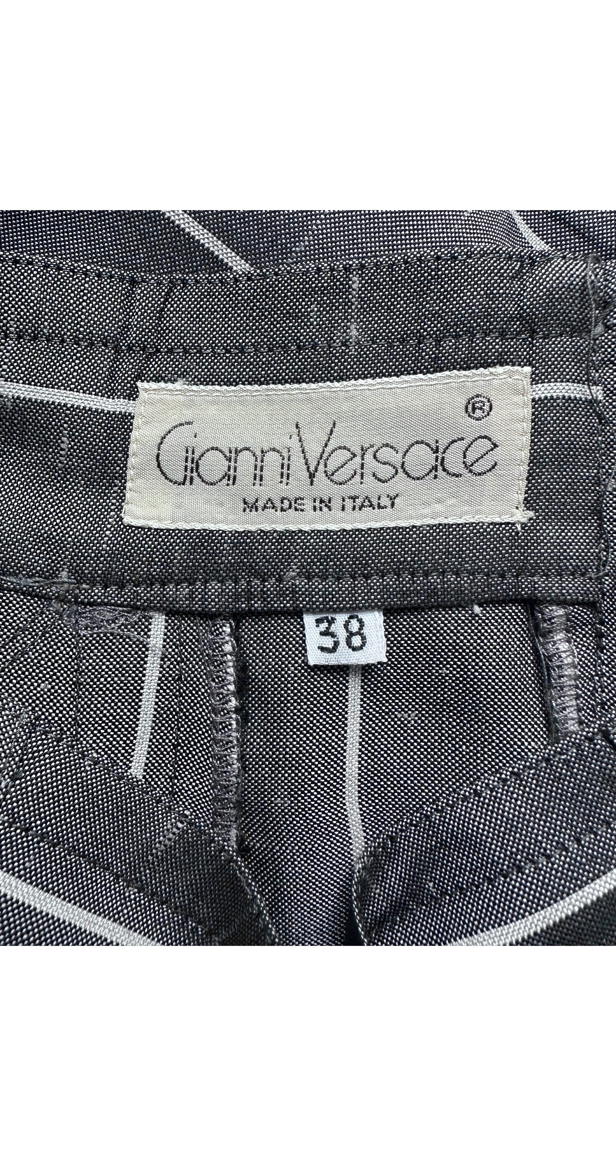 1980s Pinstripe Gray Raw Silk Pleated Trousers