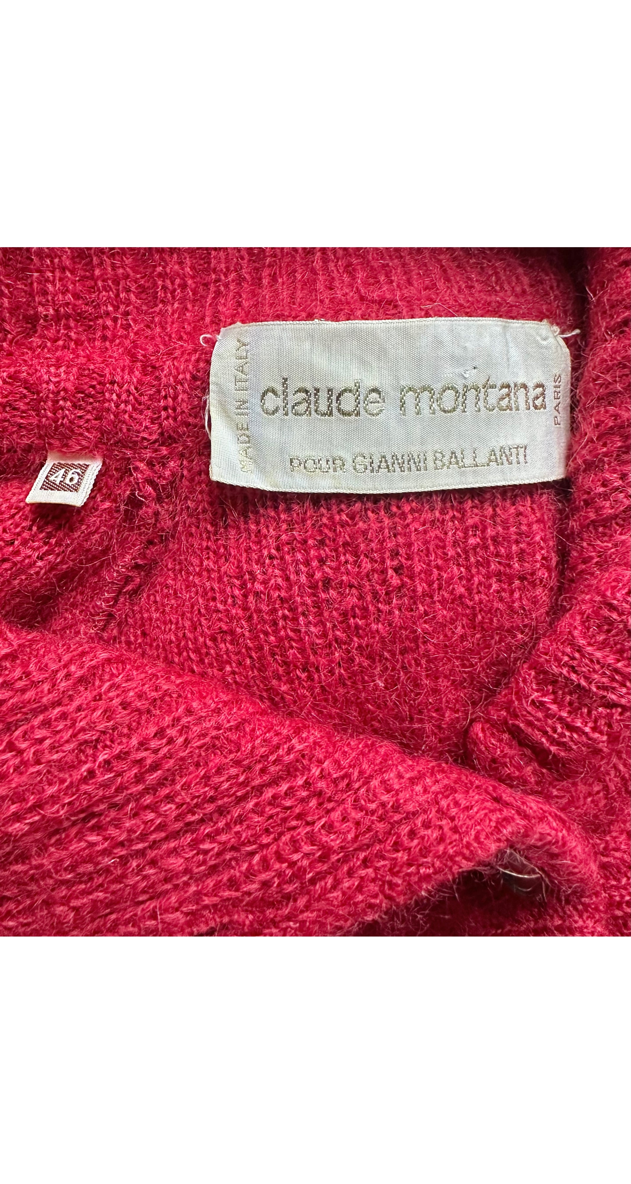 1981-82 F/W Dark Red Mohair Knit Sweater Dress