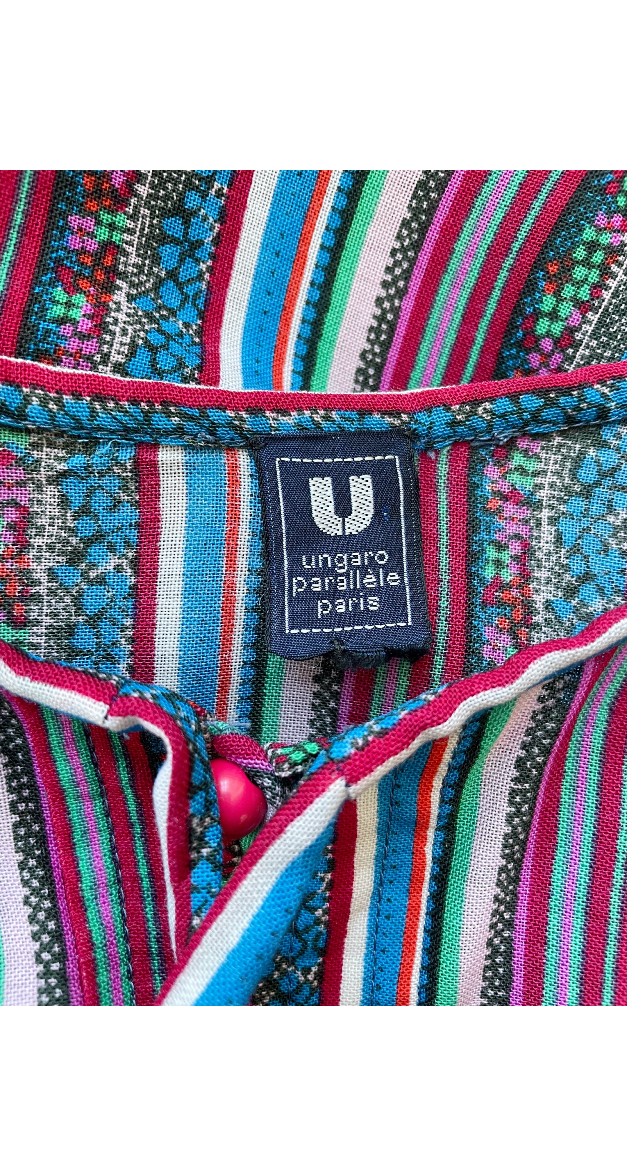 1978 S/S Runway Striped Wool Challis Dress