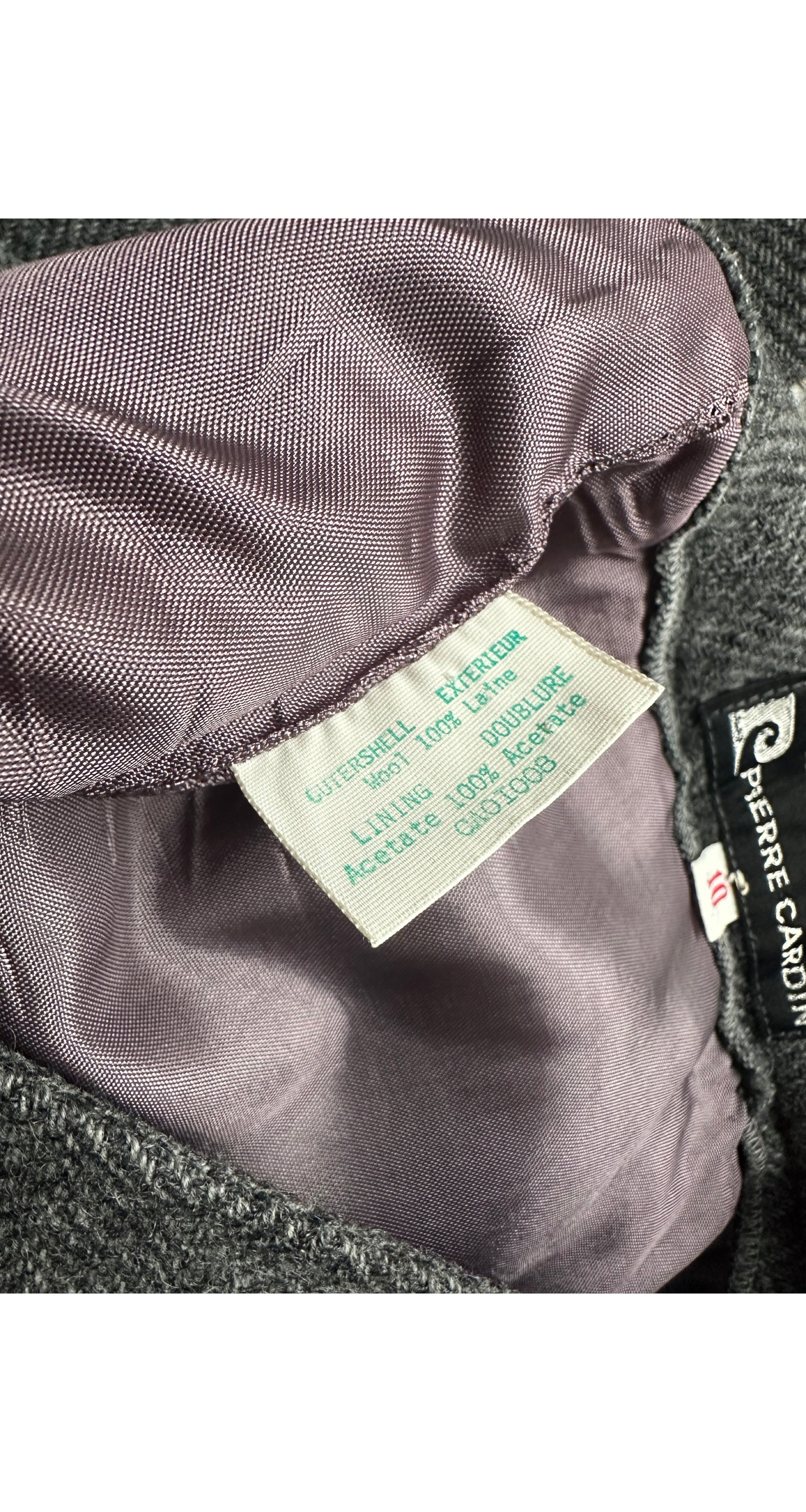 1970s Gray Herringbone Wool Capelet Three-Piece Set