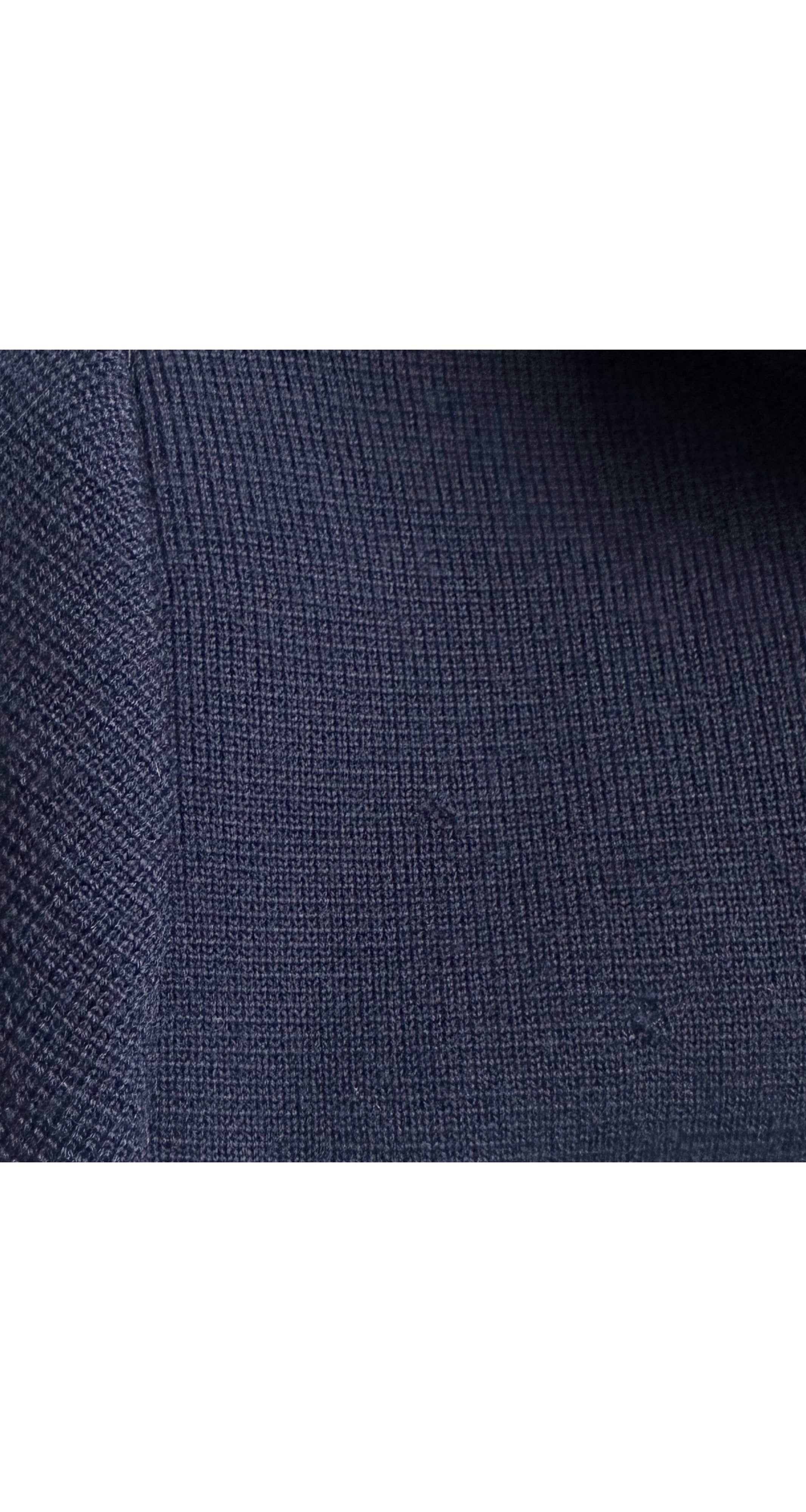 1960s Navy Double-Knit Wool Yarn Trim Coat