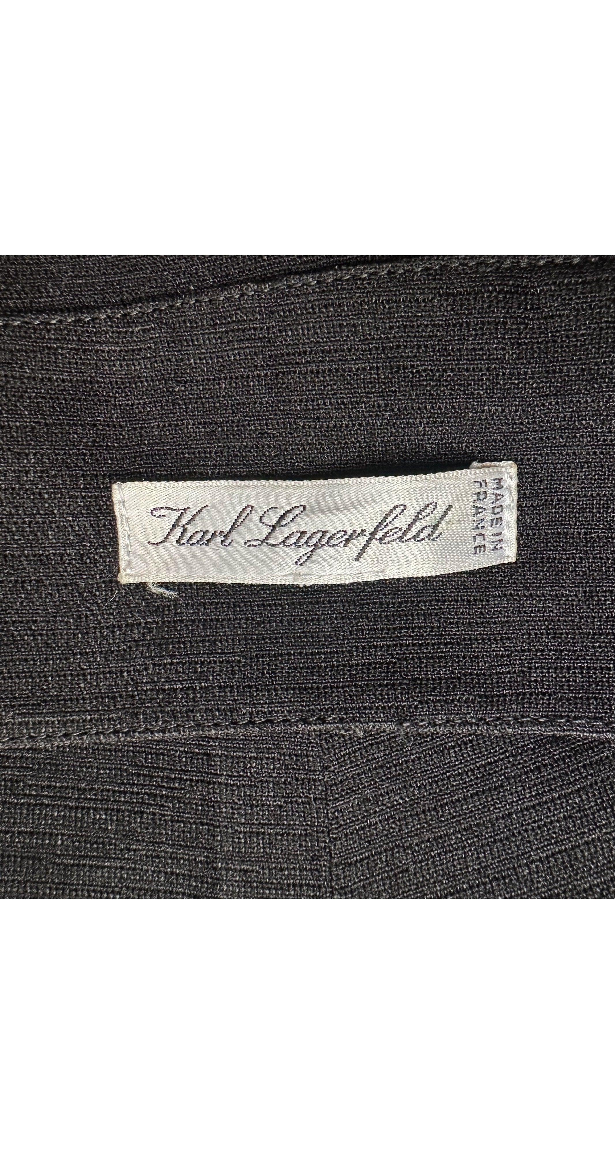 1993-94 F/W Sheer Net Panel Black Wool Skirt