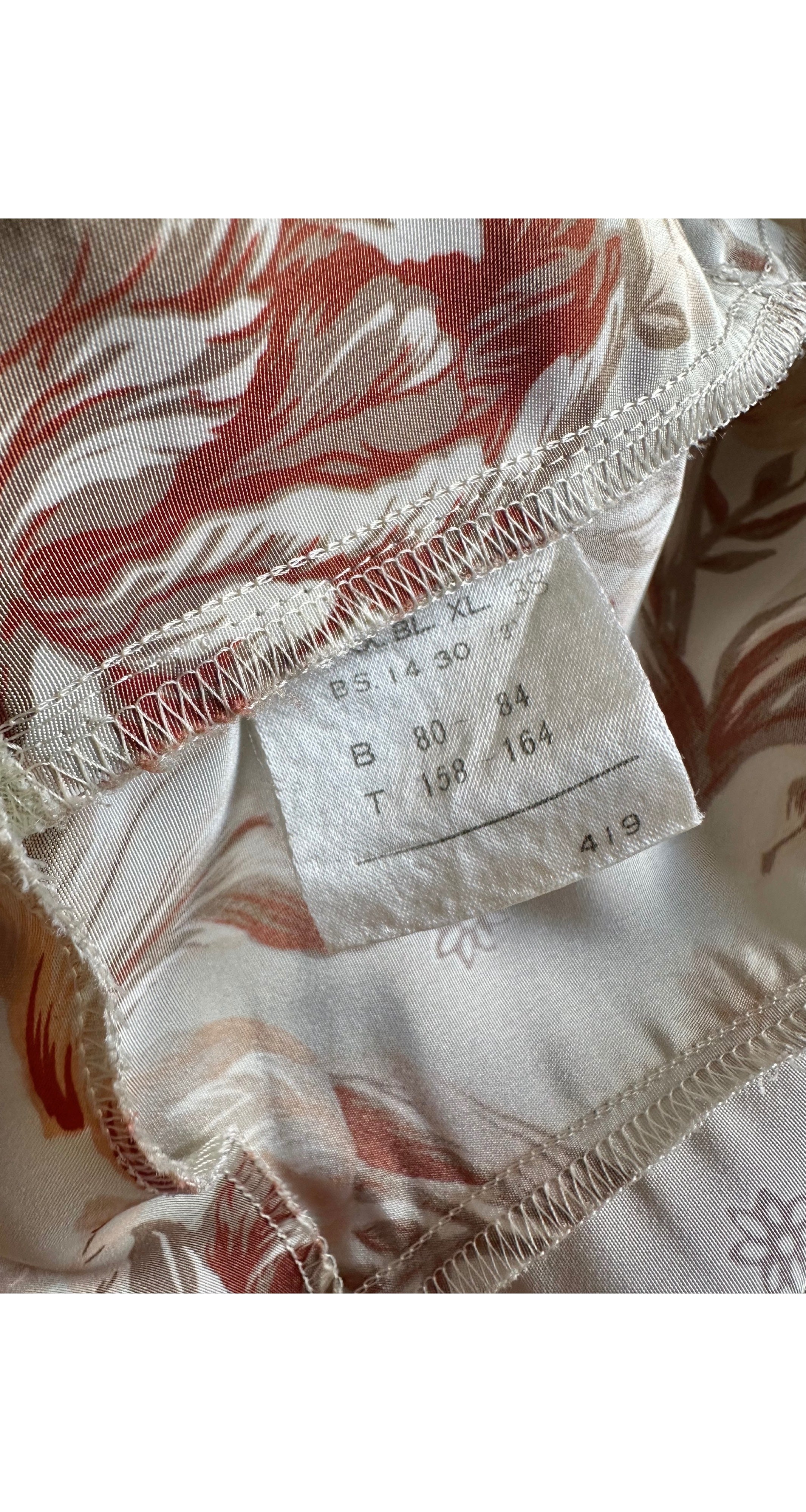 1990s Tulip Print Long Sleeve Blouse