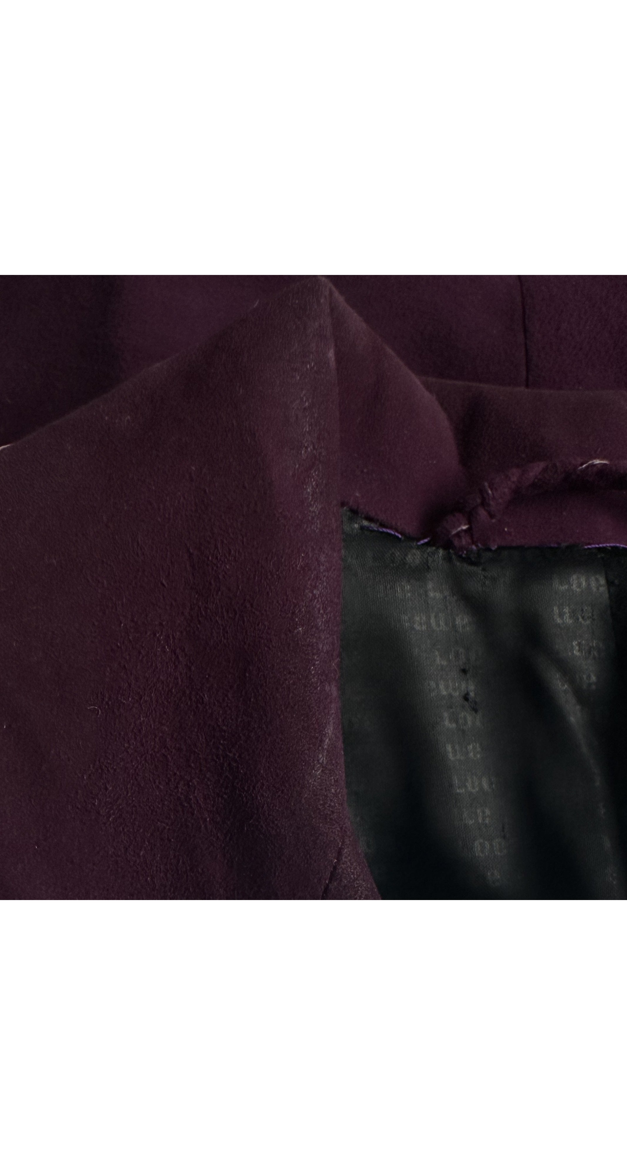 1970s Aubergine Suede Double-Breasted Trench Coat