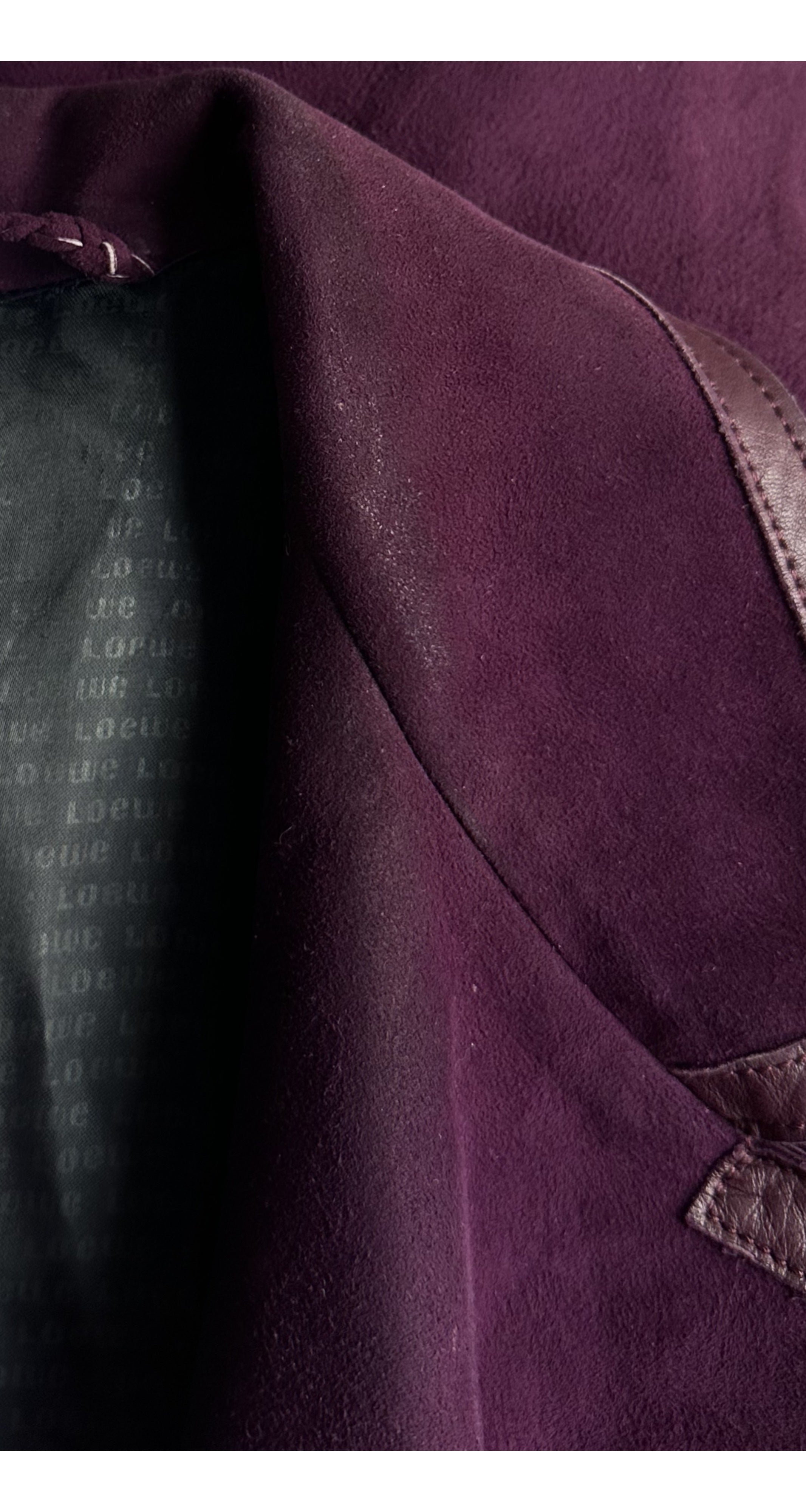 1970s Aubergine Suede Double-Breasted Trench Coat