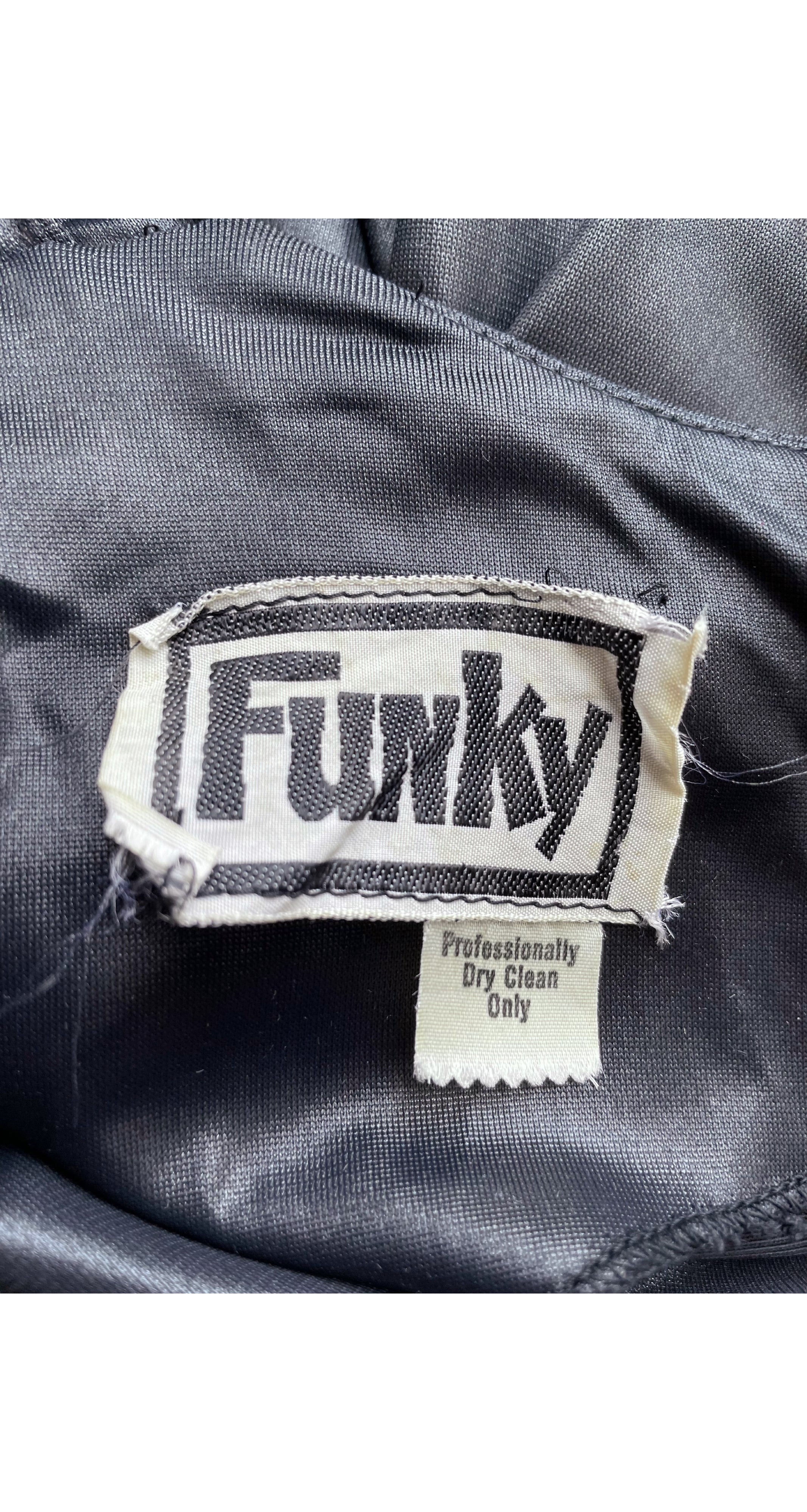 1970s Black Cut-Out Wetlook Catsuit