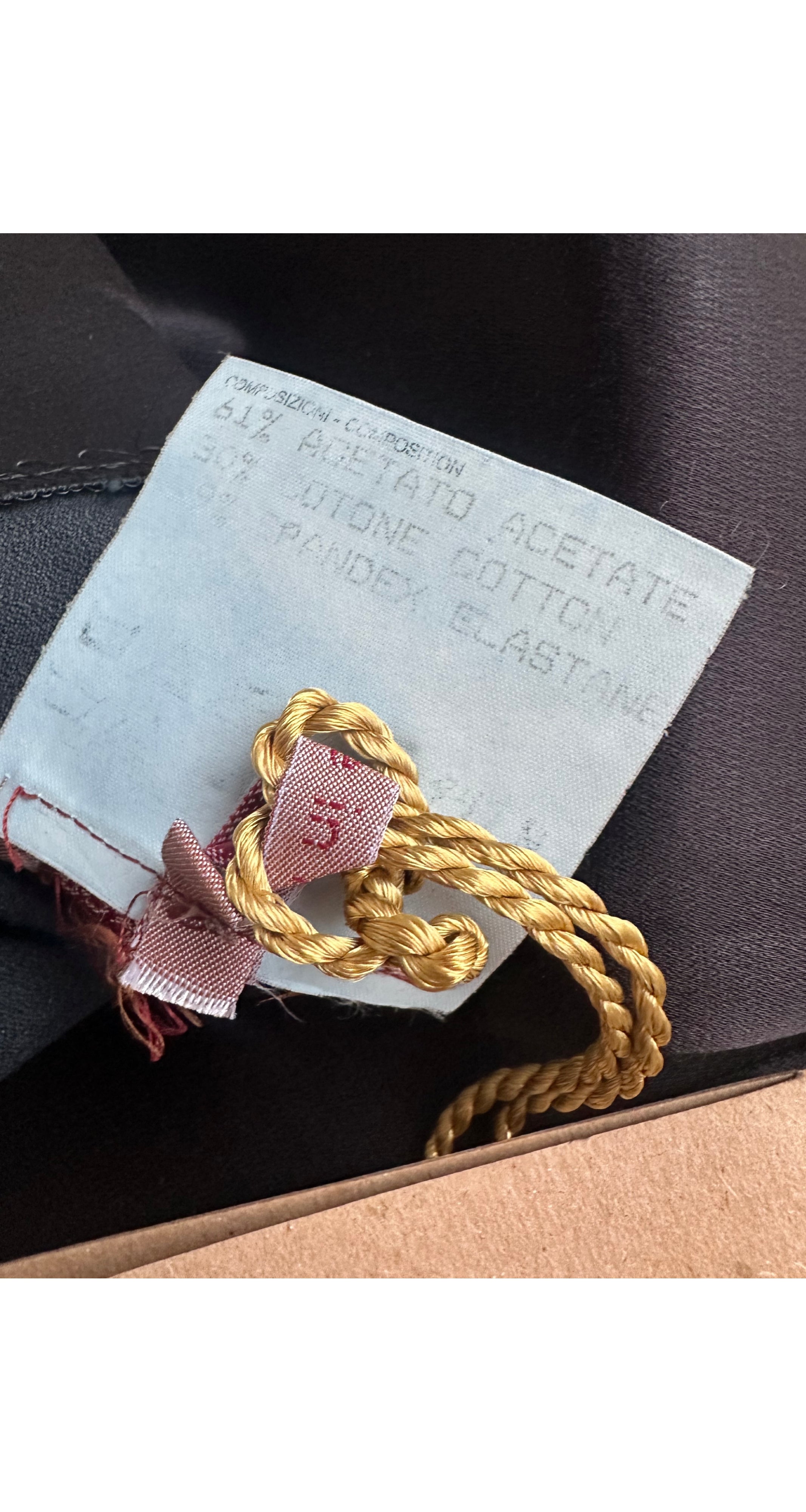 1996 S/S NWT Black Satin Hook Finger Long Opera Gloves