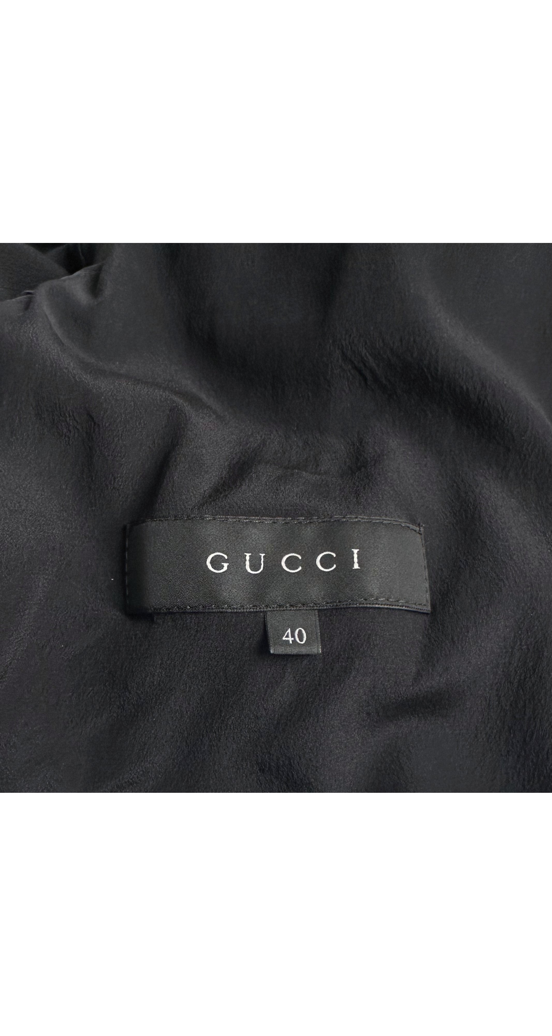 lable photo of 2012 Gucci black velvet tassel blouse