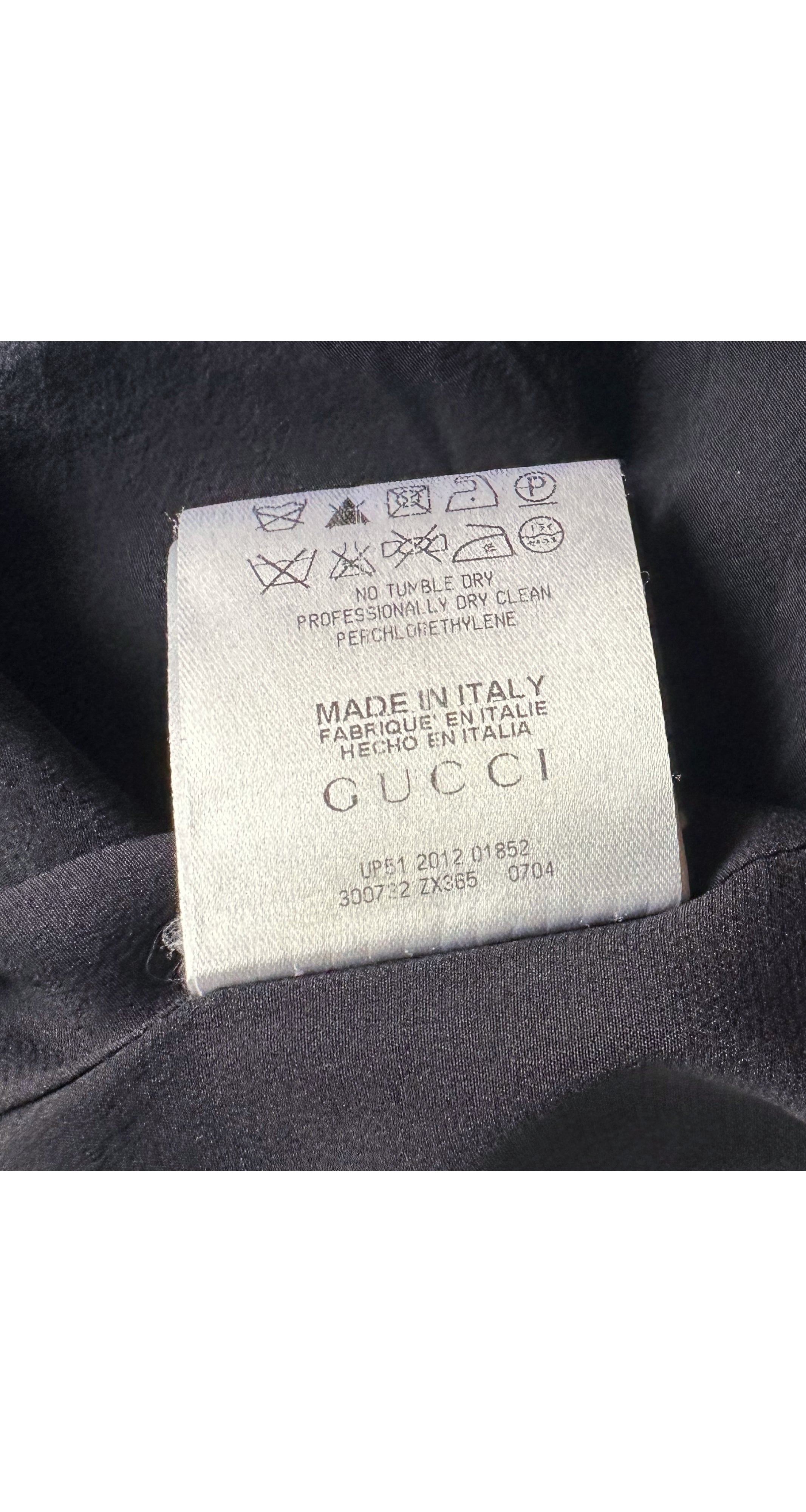 label photo of 2012 Gucci black velvet tassel blouse