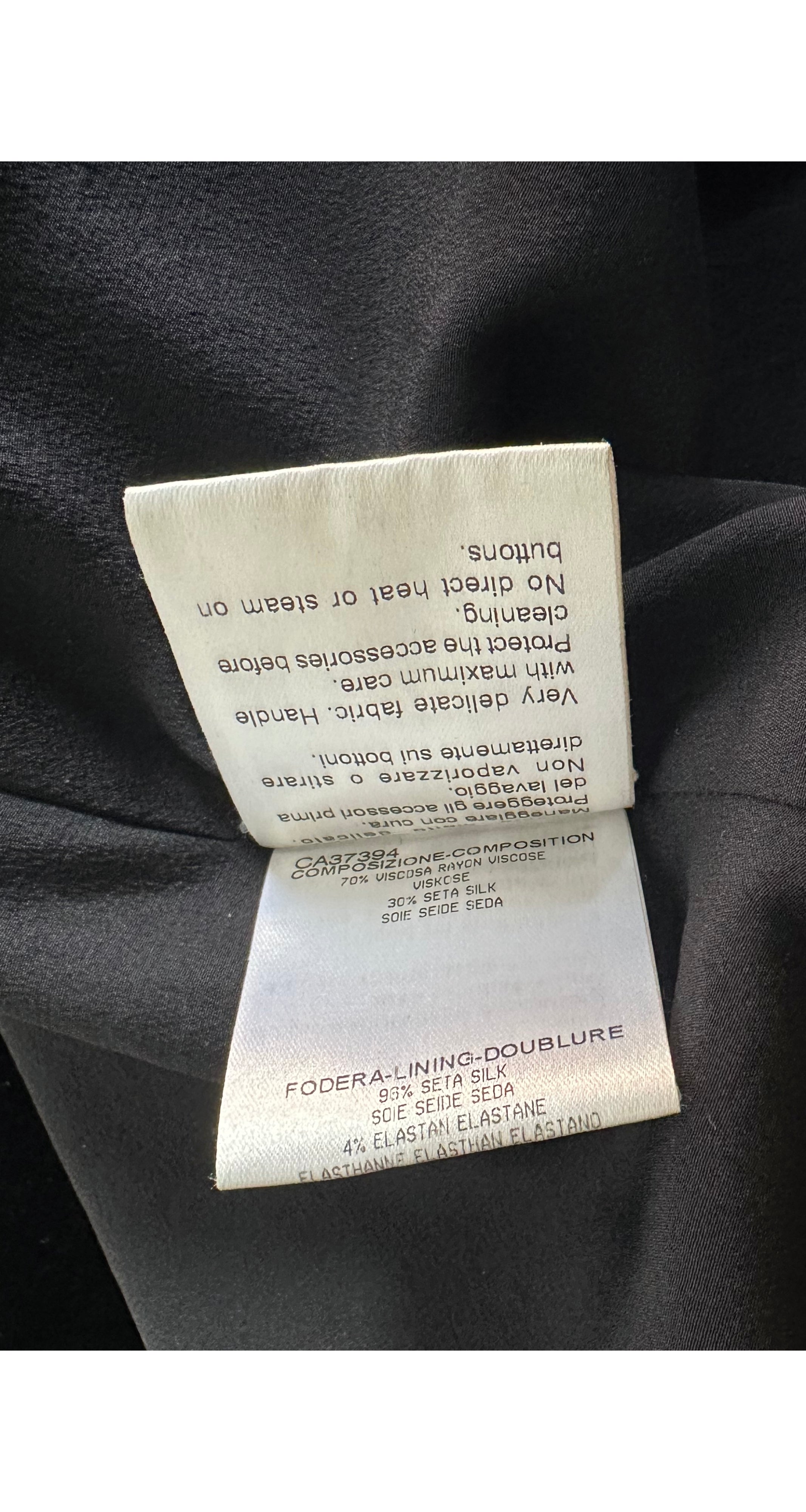 label photo of 2012 Gucci black velvet tassel blouse