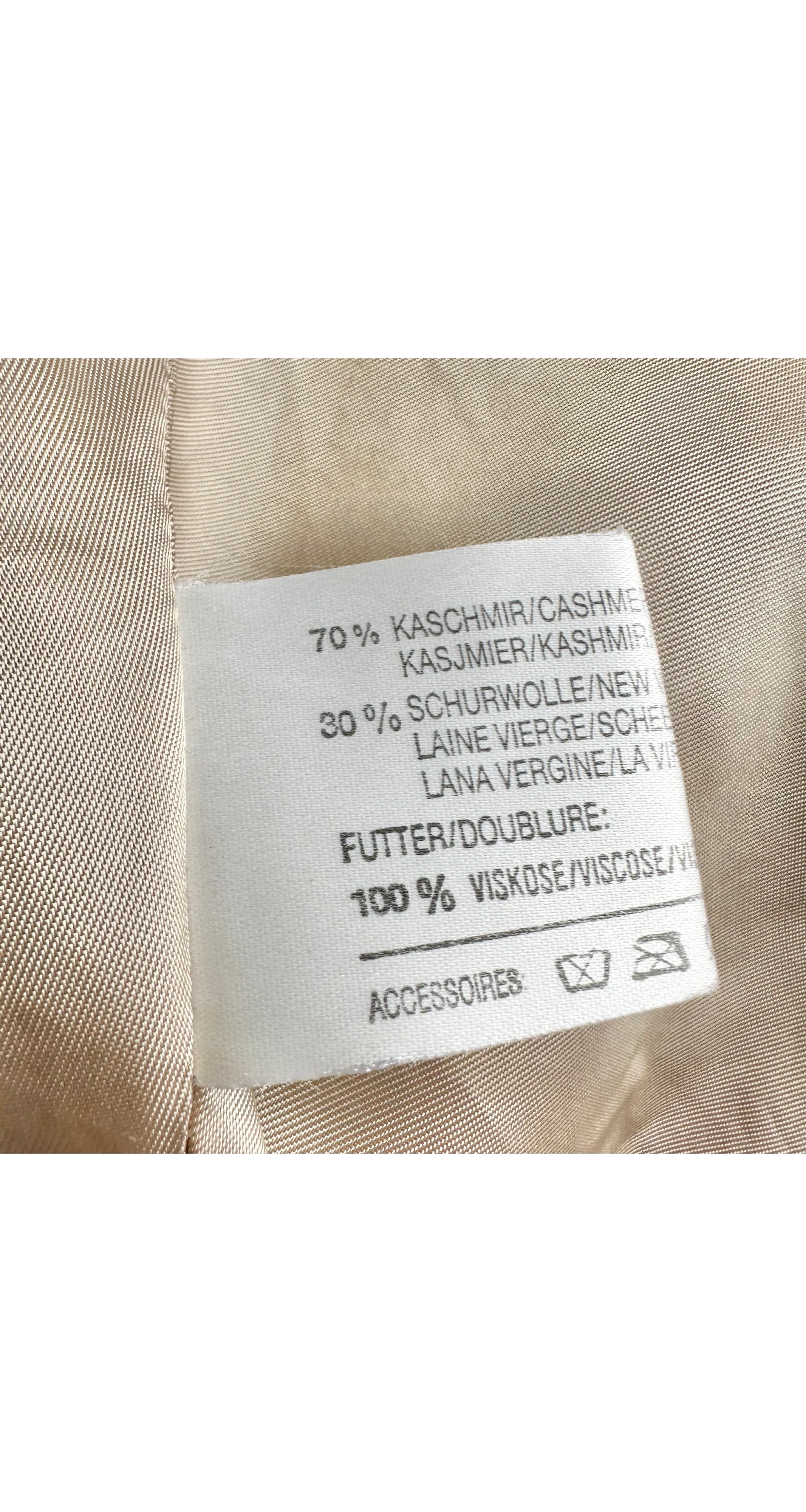 1990s Cream Cashmere & Wool Cocoon Coat