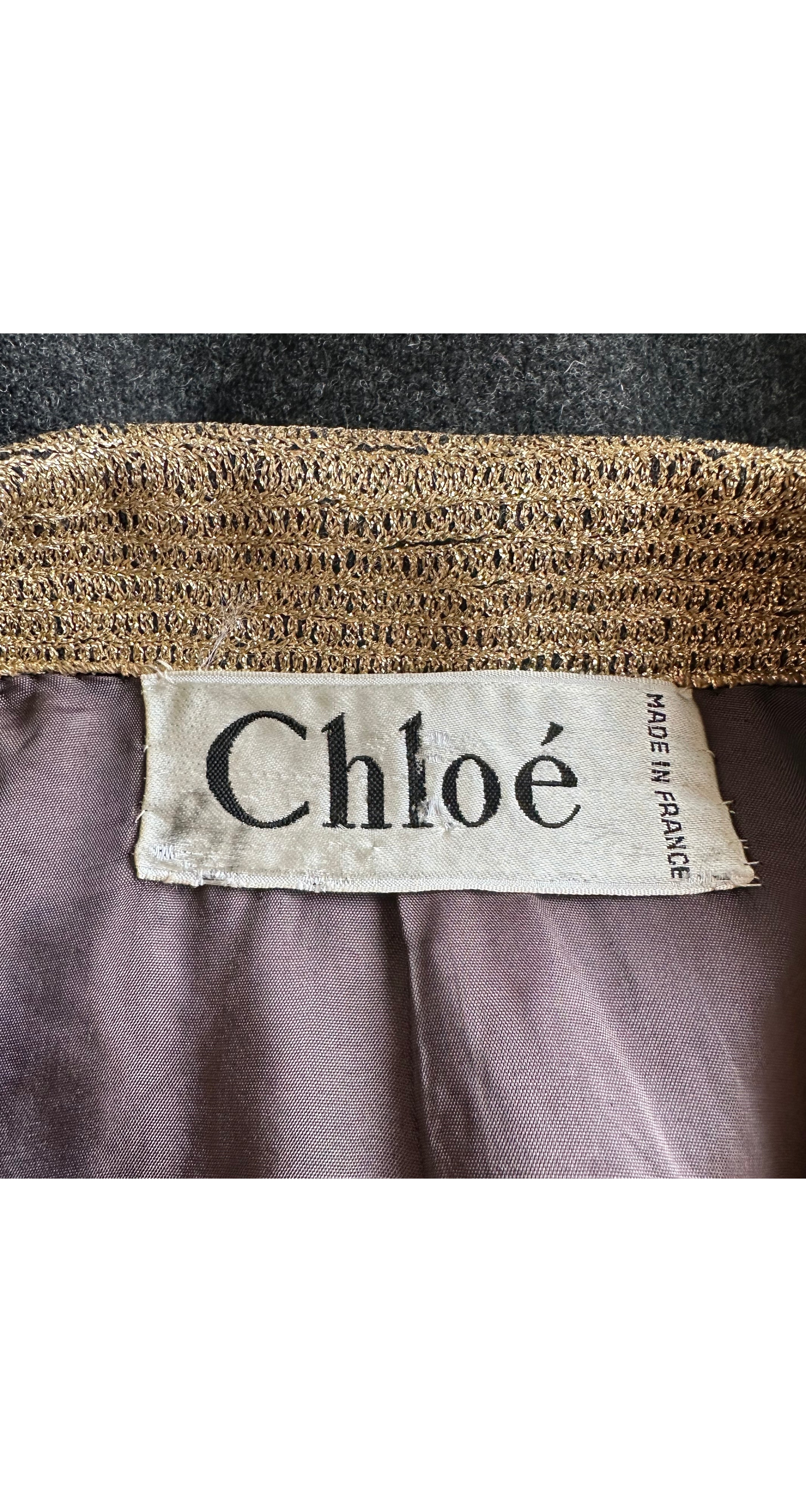 1981-82 F/W Metallic Gold Embroidered Gray Wool Jacket