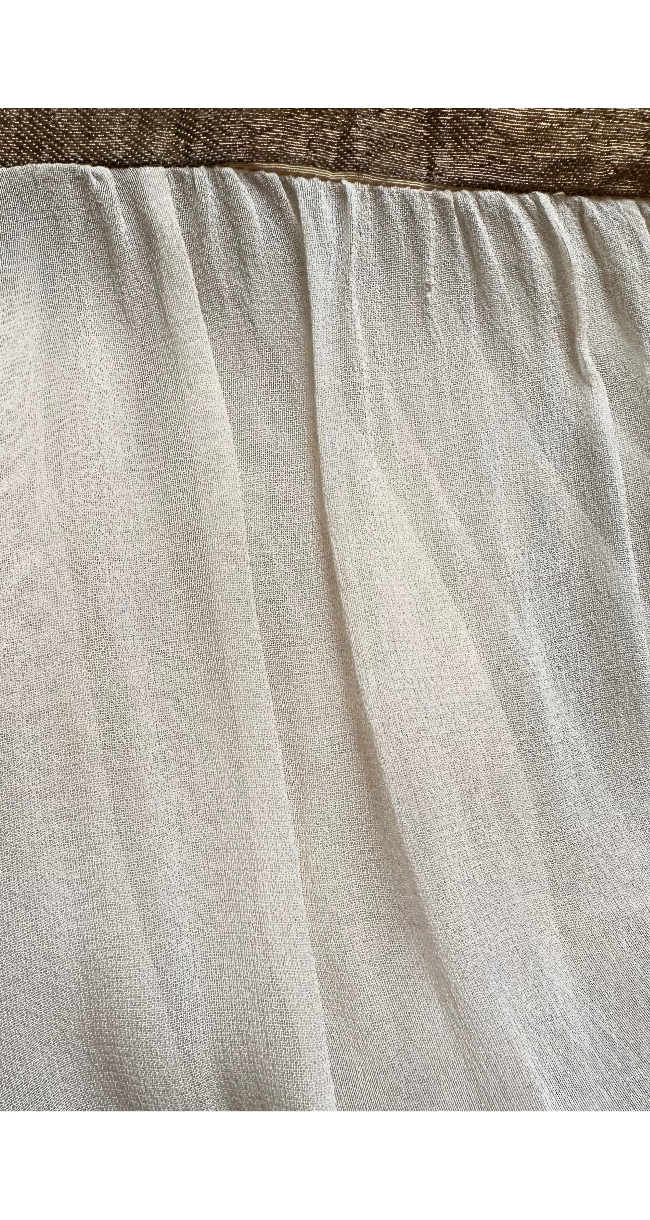 1940s Gold Lamé & Ivory Silk Chiffon Gown