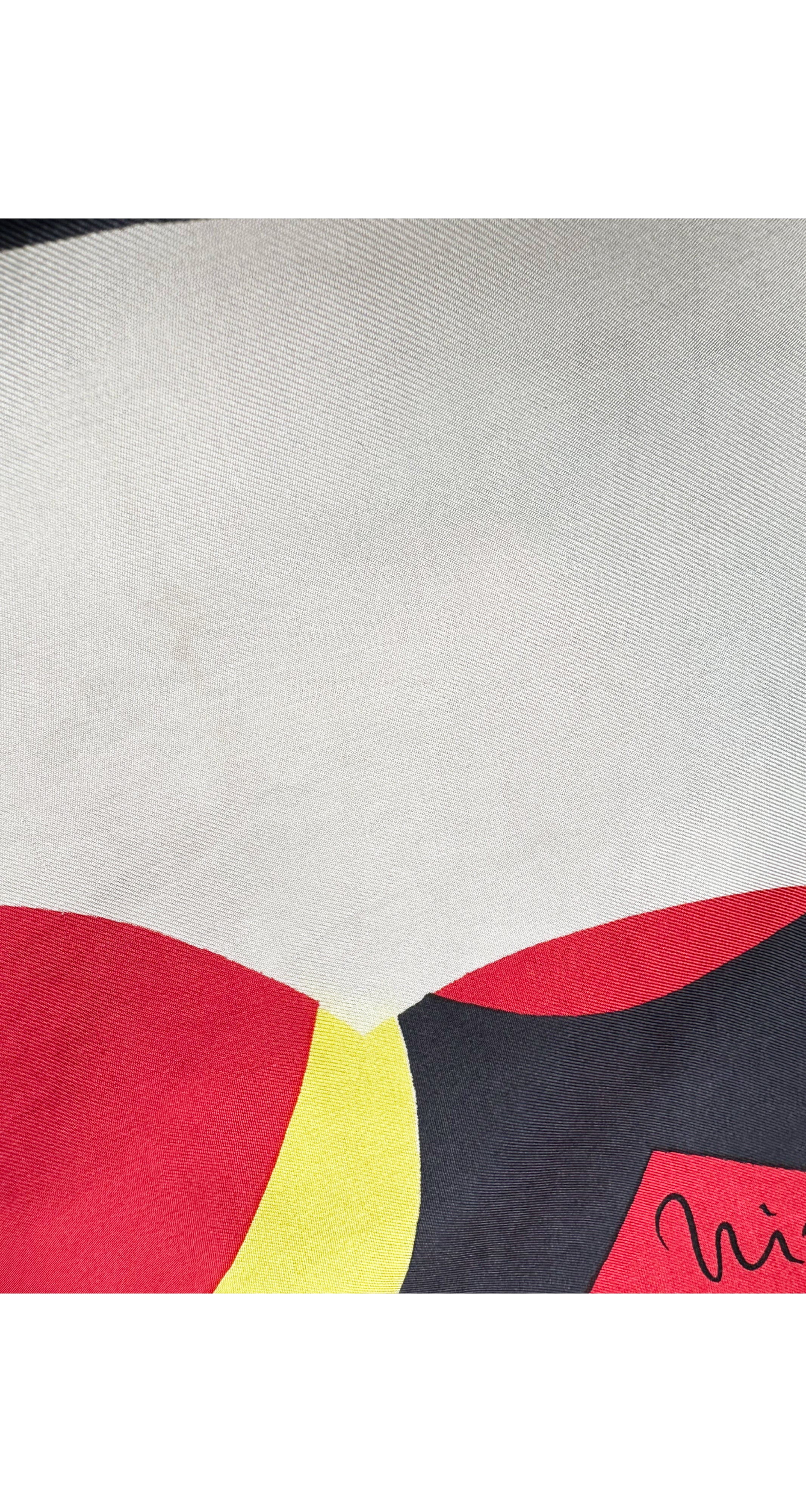 1960s Abstract Sunset Print Silk Twill Scarf