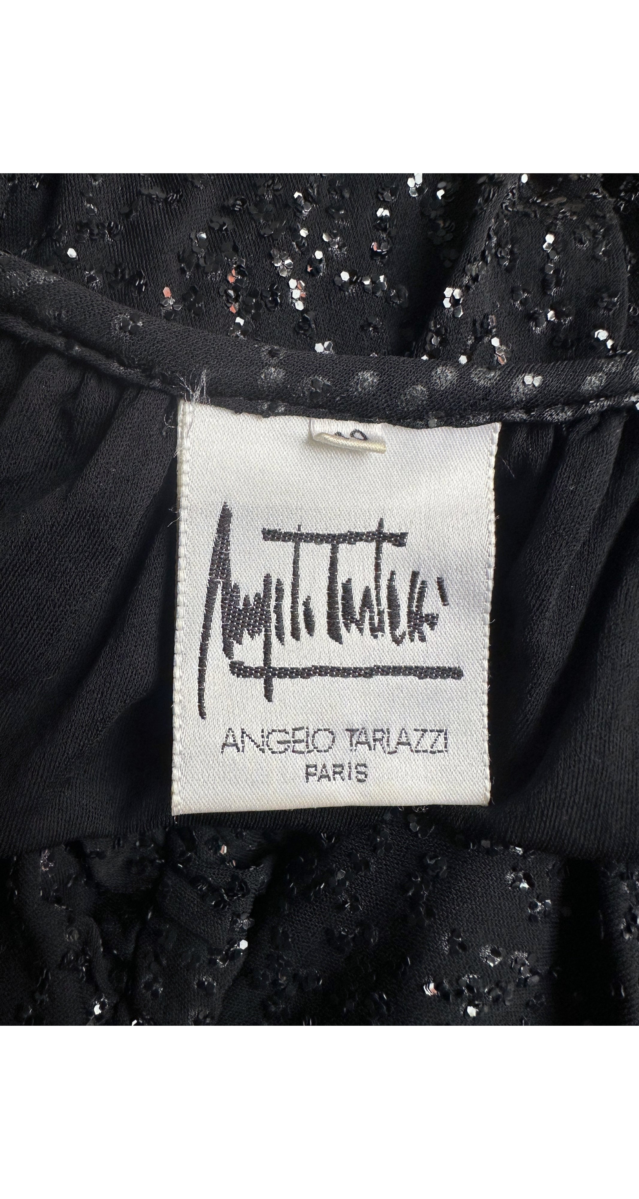 1985-86 F/W Black Glitter Jersey Convertible Evening Dress