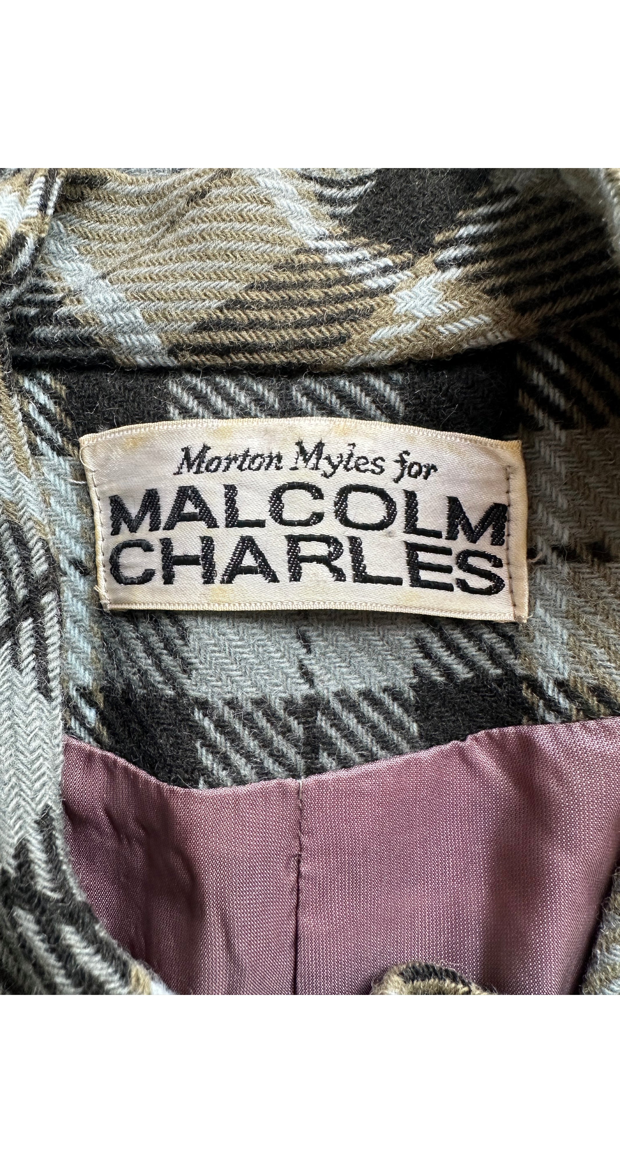 1960s Tartan Wool Belted Long Sleeve Dress