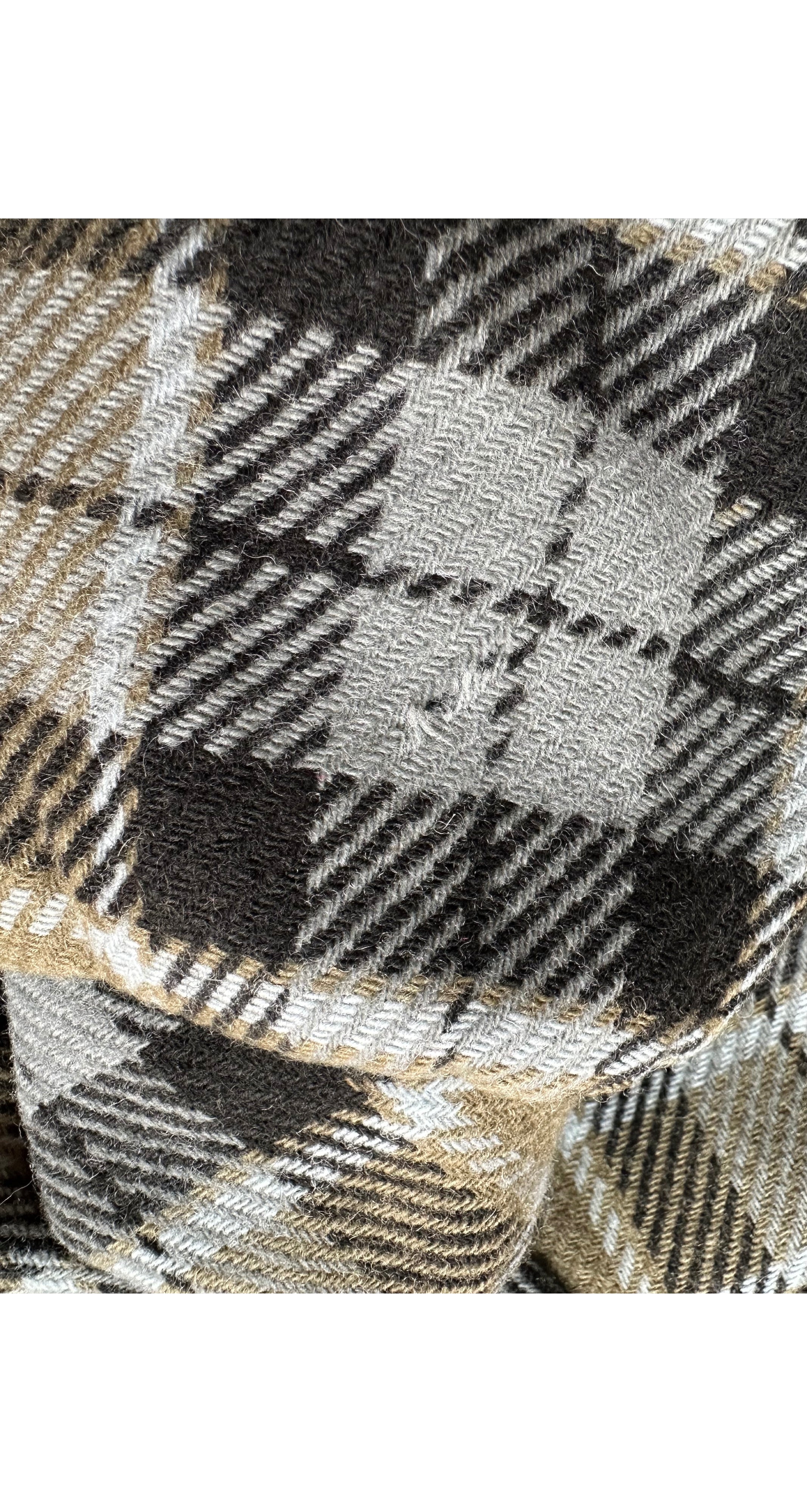 1960s Tartan Wool Belted Long Sleeve Dress