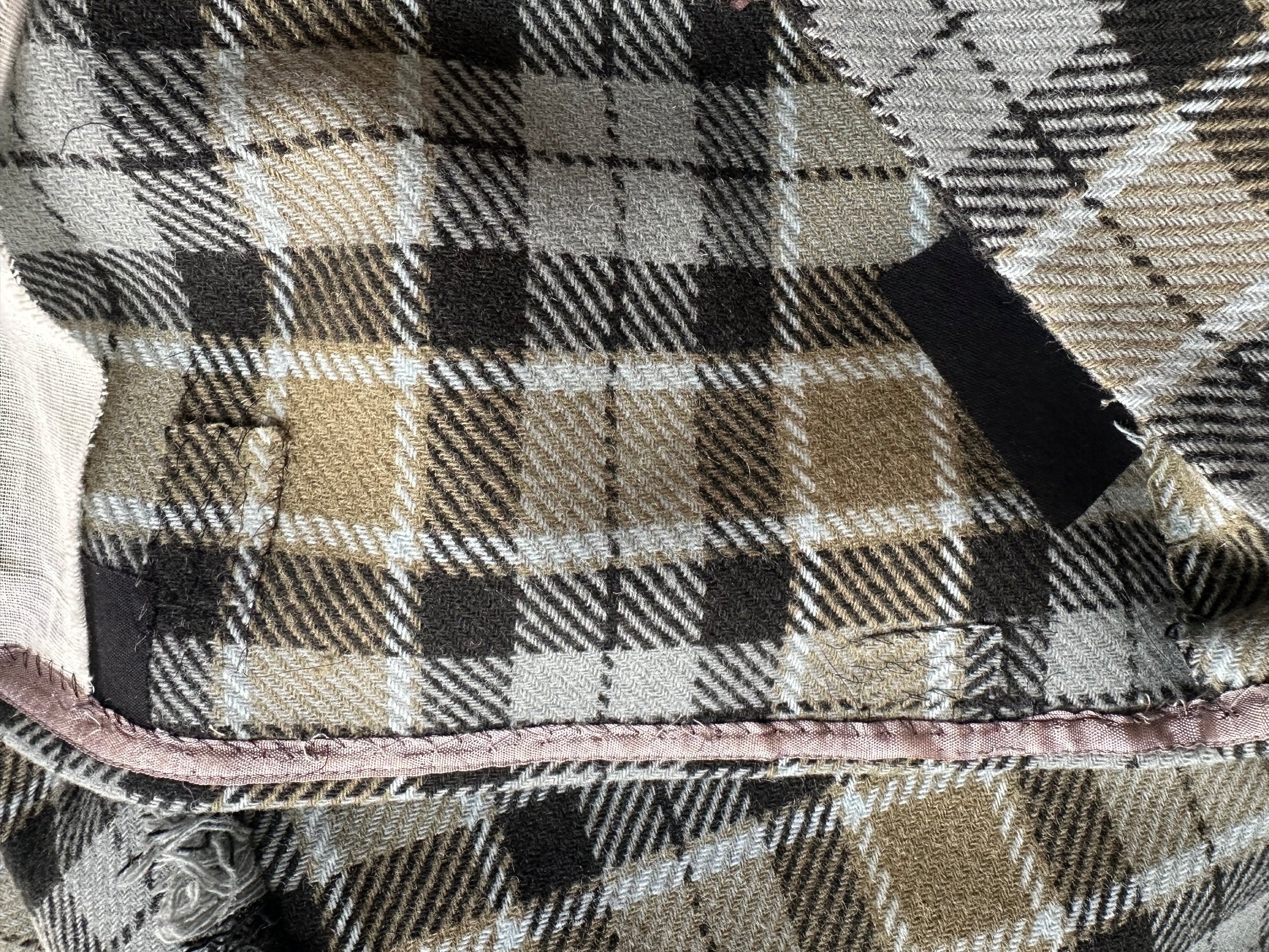 1960s Tartan Wool Belted Long Sleeve Dress