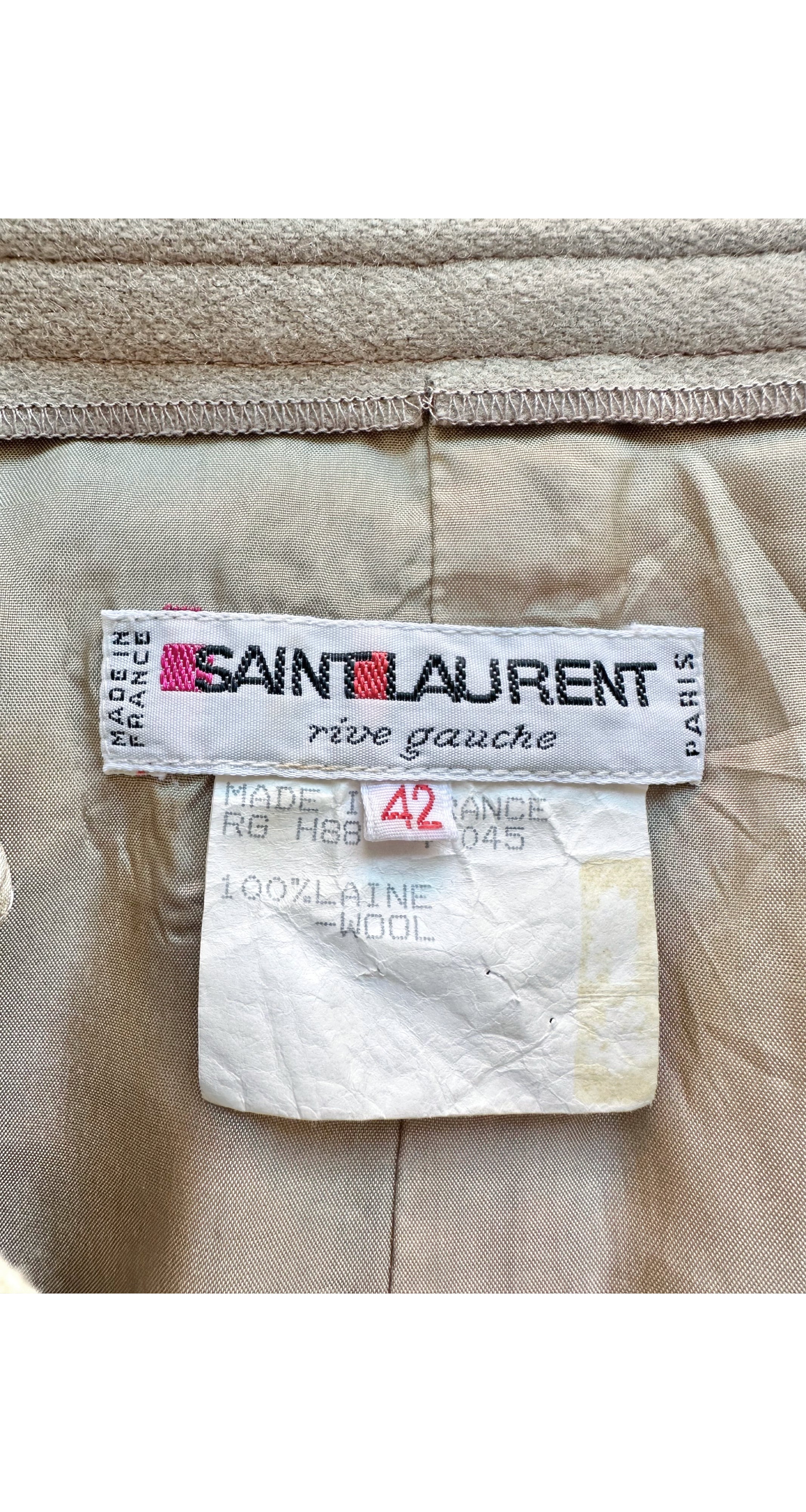 1988-89 F/W Taupe Wool Faux Wrap Skirt