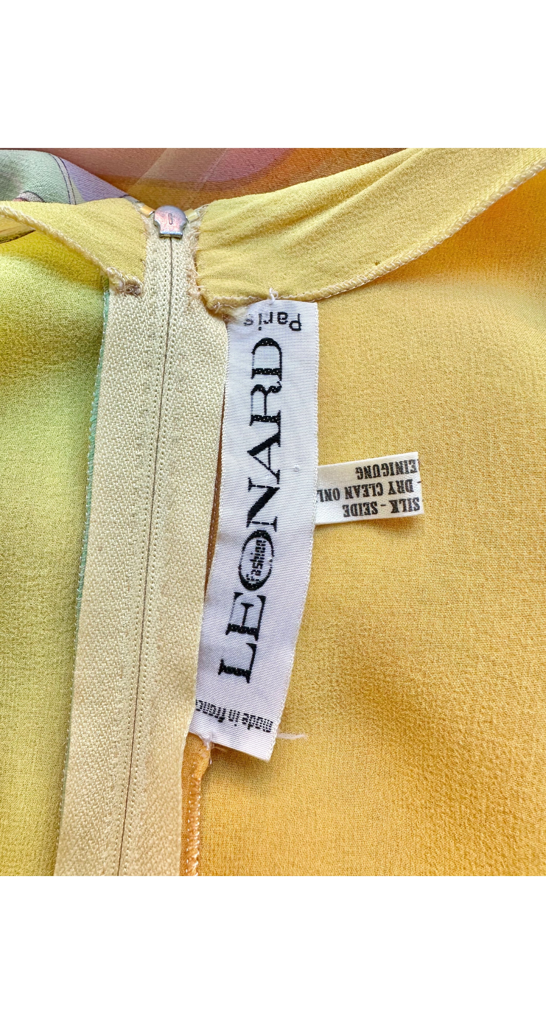 1981 Pastel Silk Chiffon Lettuce Hem Tiered Dress