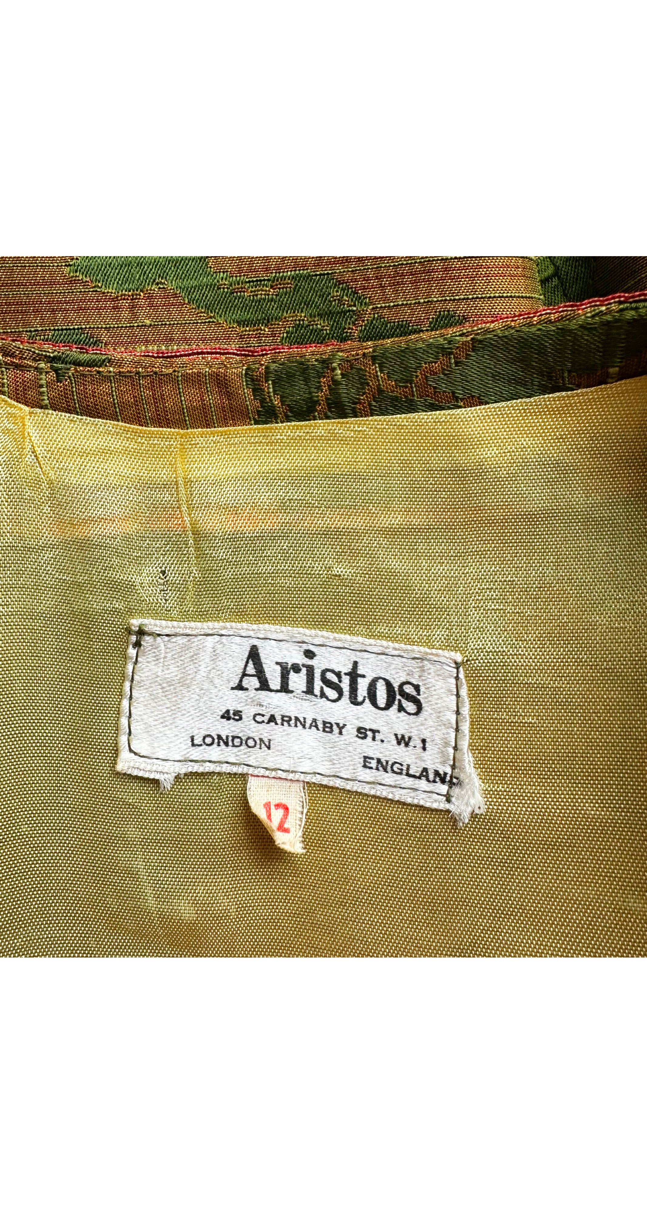 1960s Iridescent Copper & Green Floral Damask Tunic