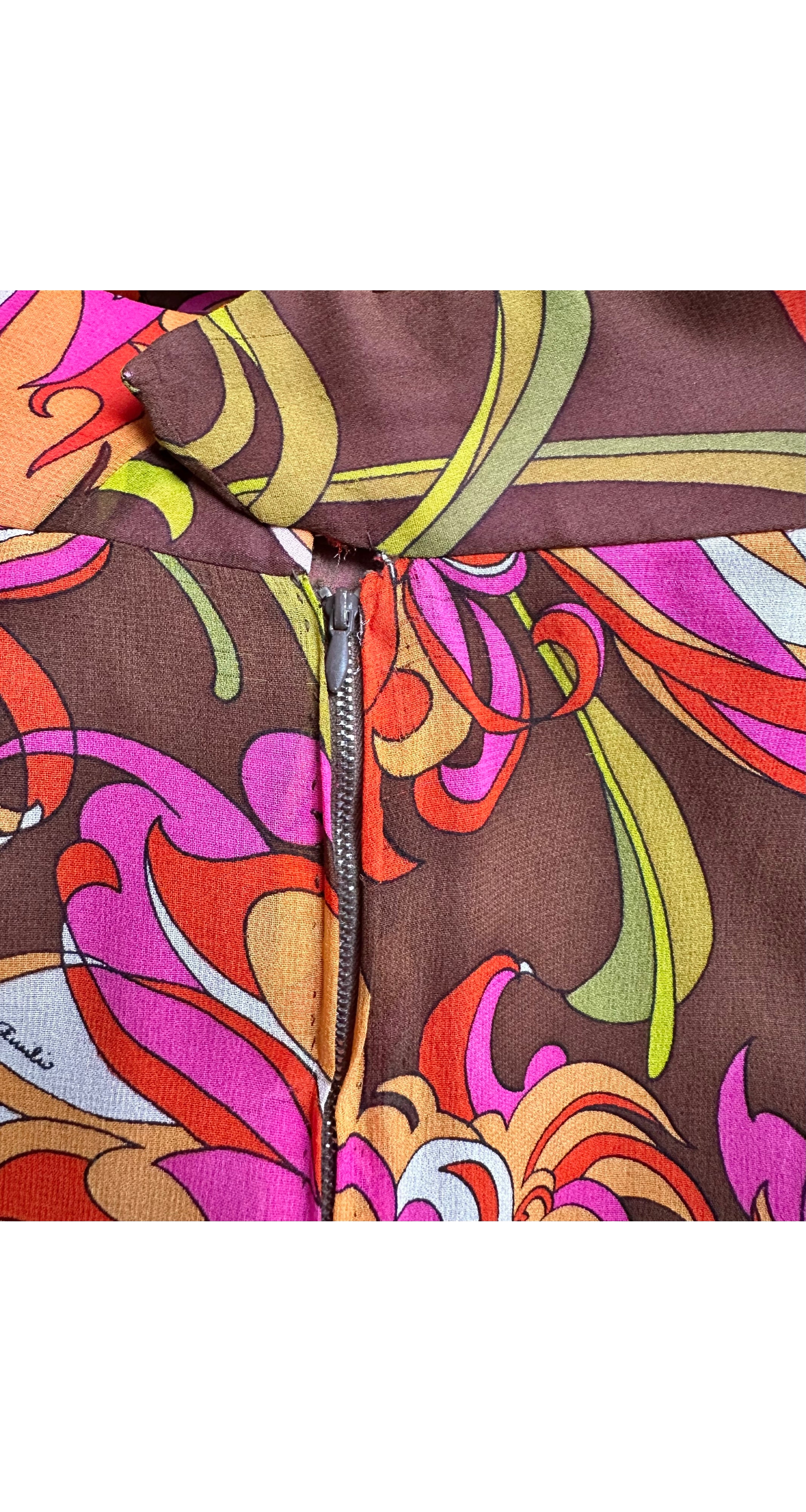 1970s Floral Print Silk Chiffon Wide Leg Pants