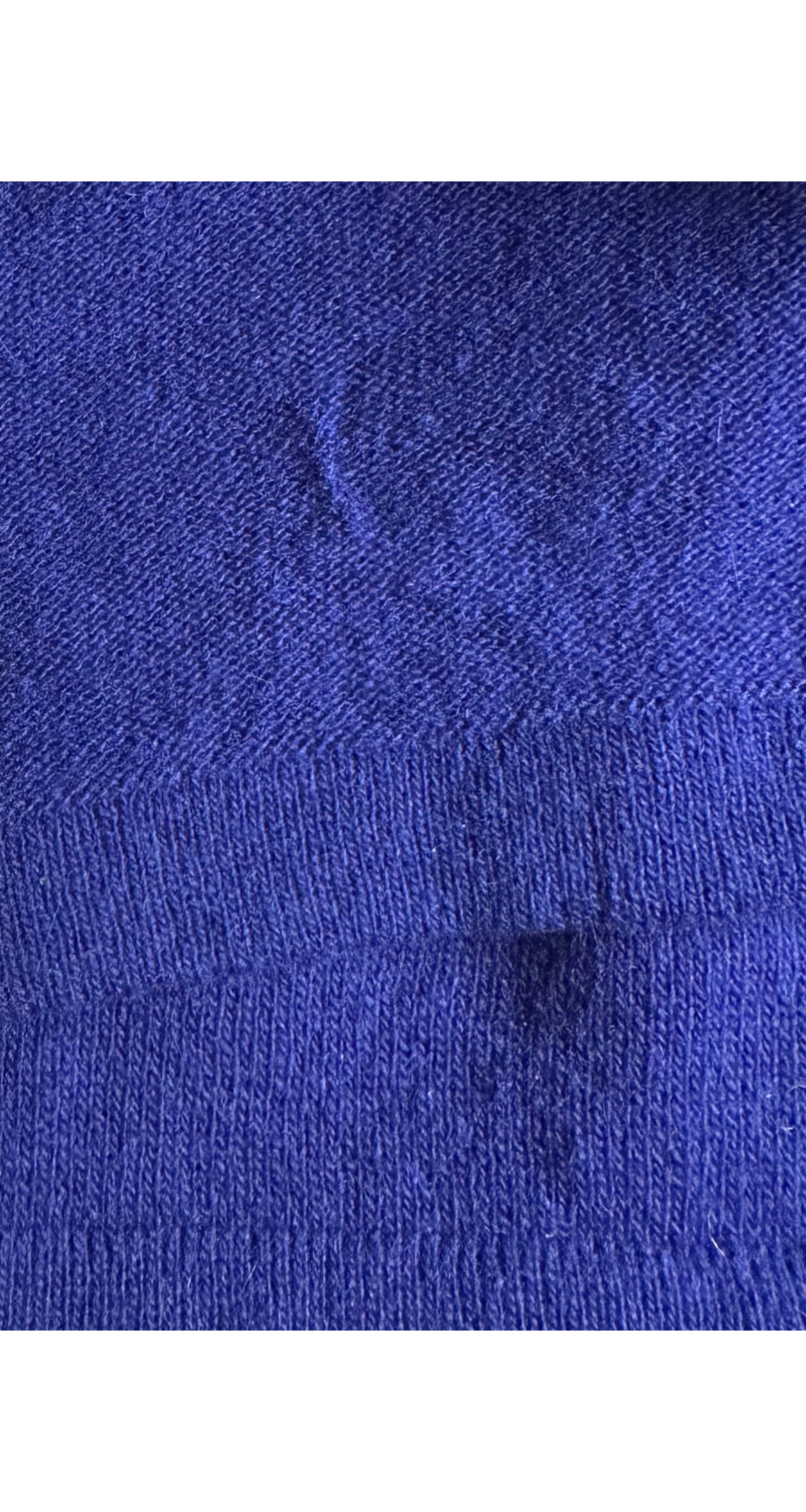 1982 S/S Indigo Wool Knit Ruffle Collar Dress