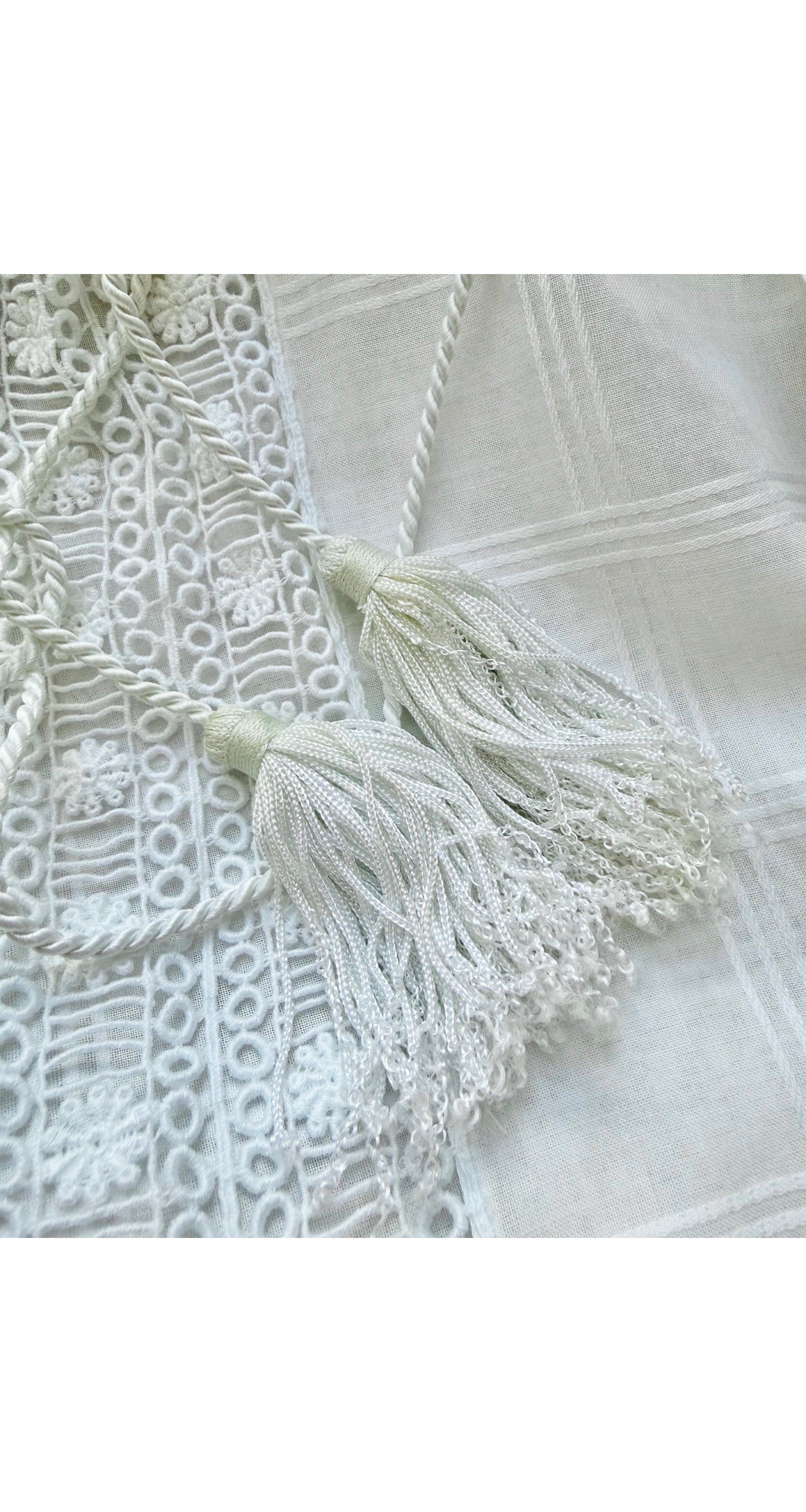 1977 S/S Ad Campaign White Eyelet Cotton Peasant Blouse