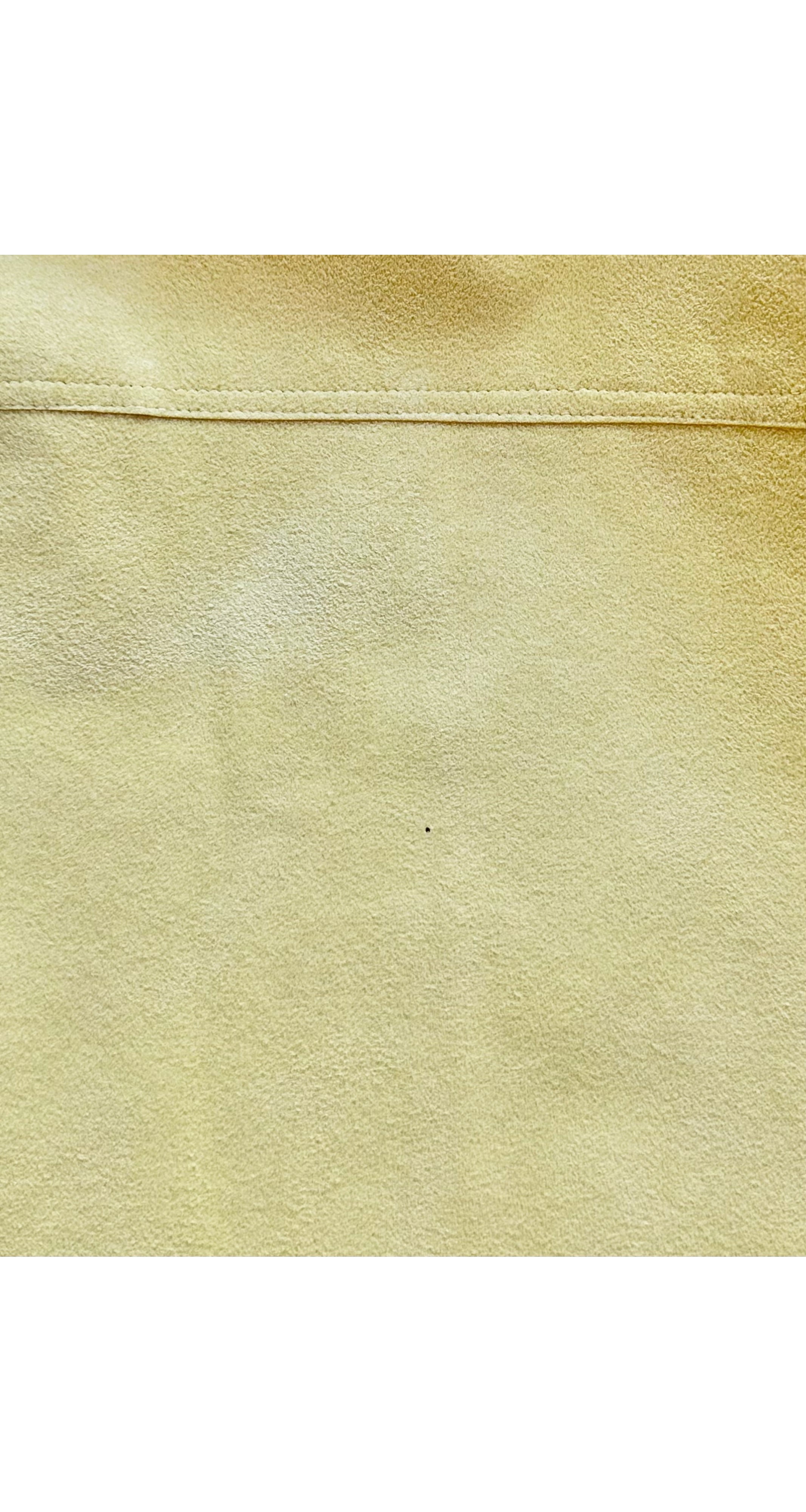 1973 S/S Butter Yellow Ultrasuede Collared Pant Suit