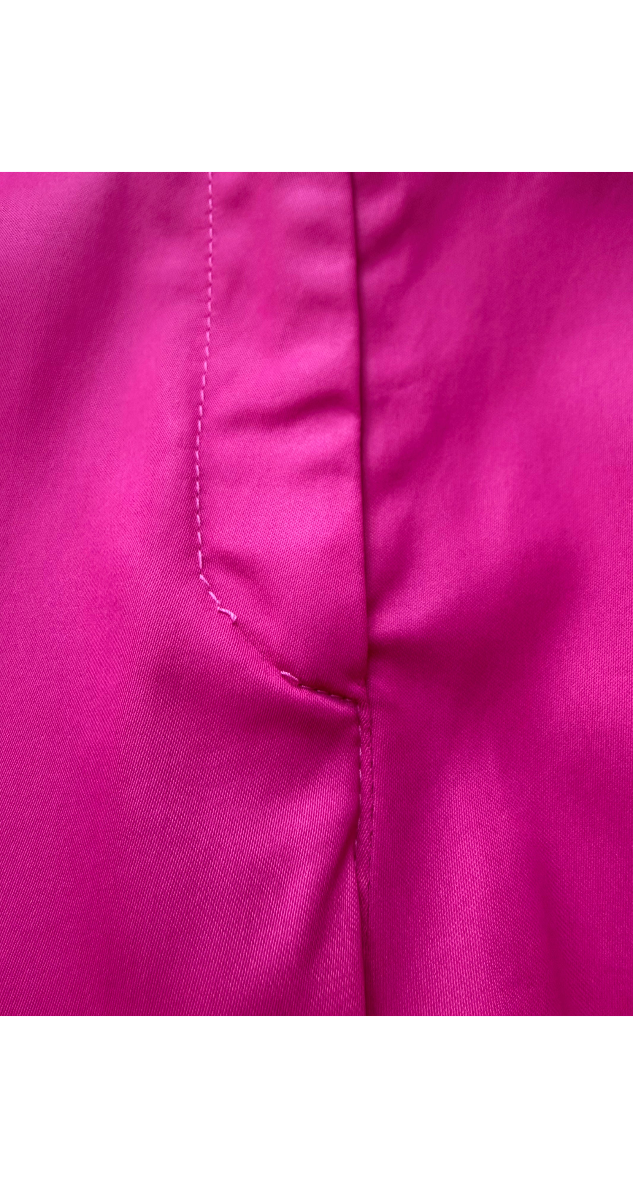 1990s Pink & Green Op Art Organza Top & Pants Set