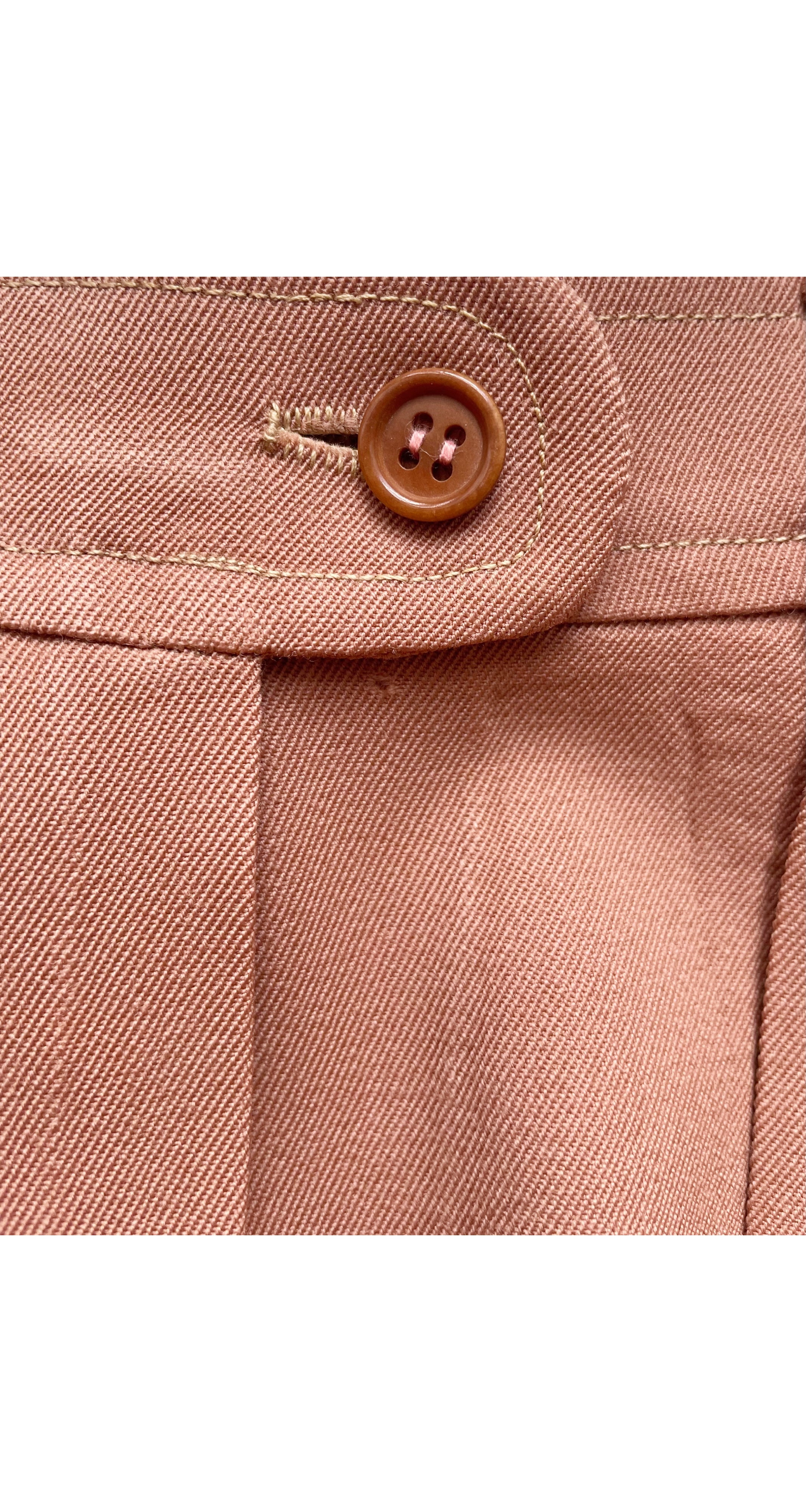 1972 Beige Wool Gabardine Straight-Leg Trousers