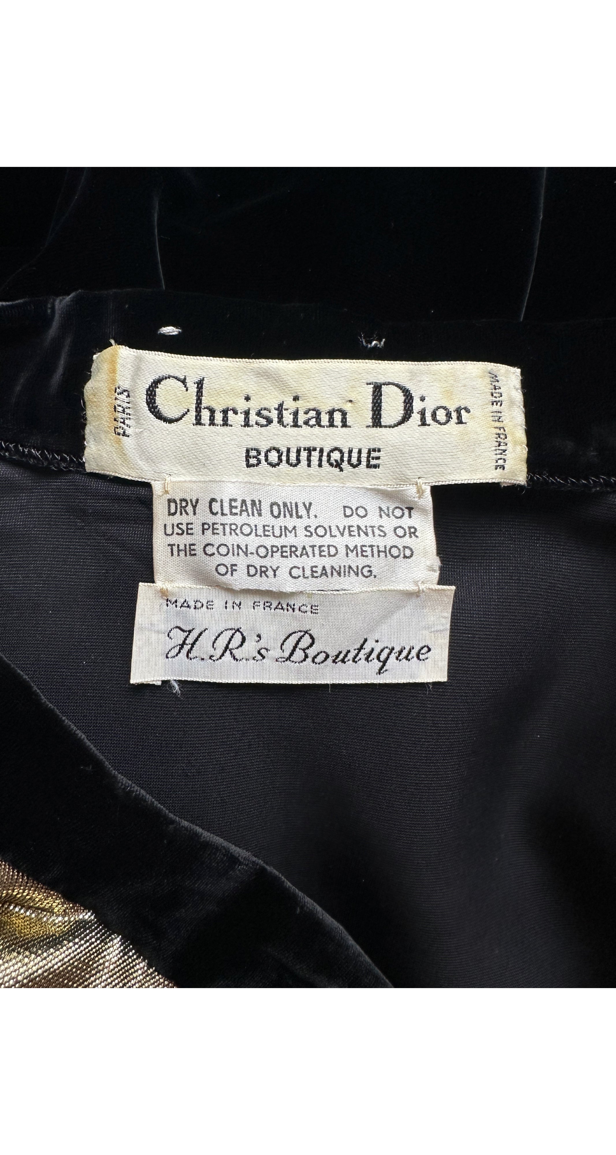 1981-82 F/W Gold Lamé Collar Black Velvet Dress