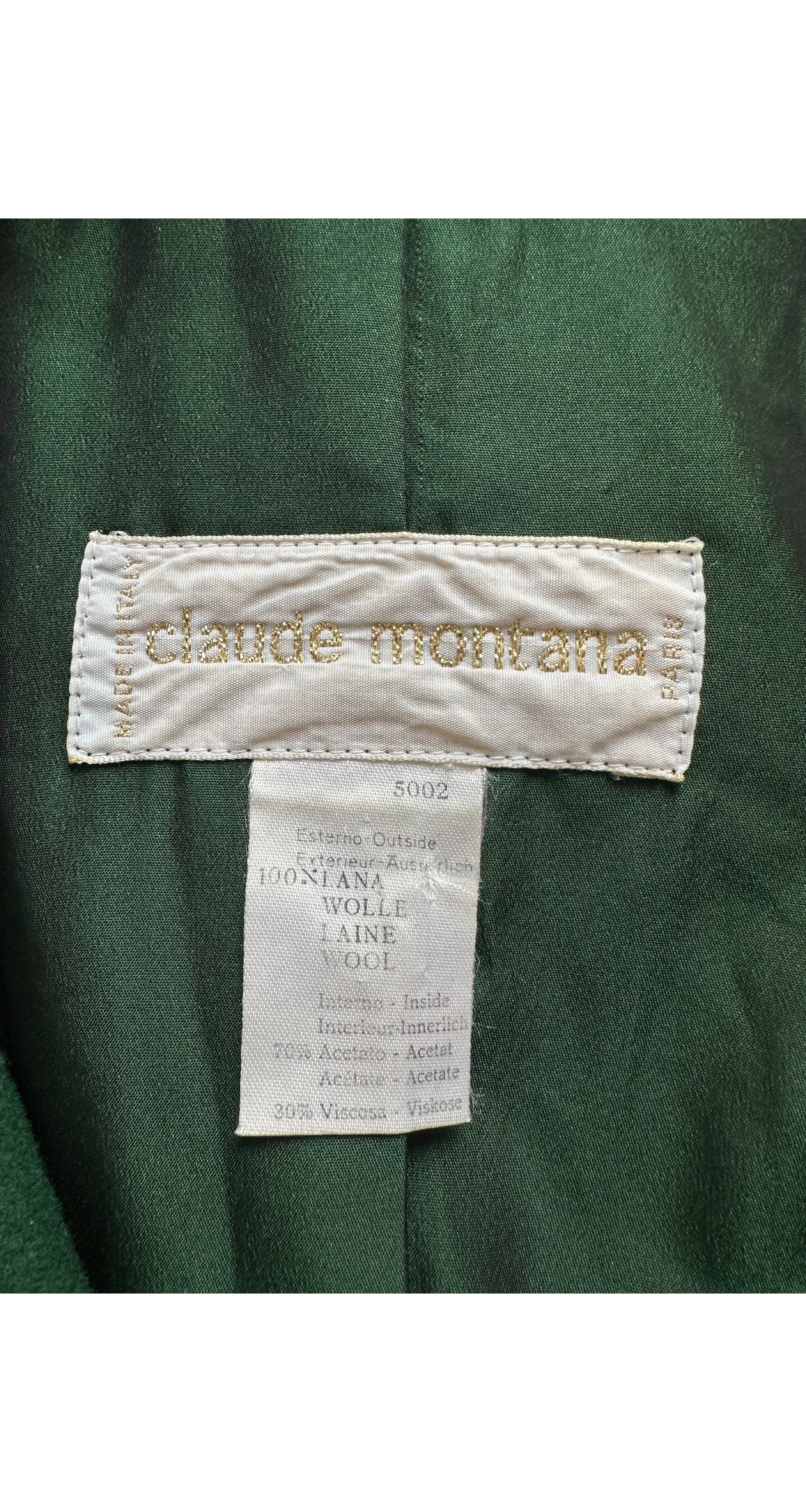 1986-87 F/W Dark Green Wool Peplum Jacket